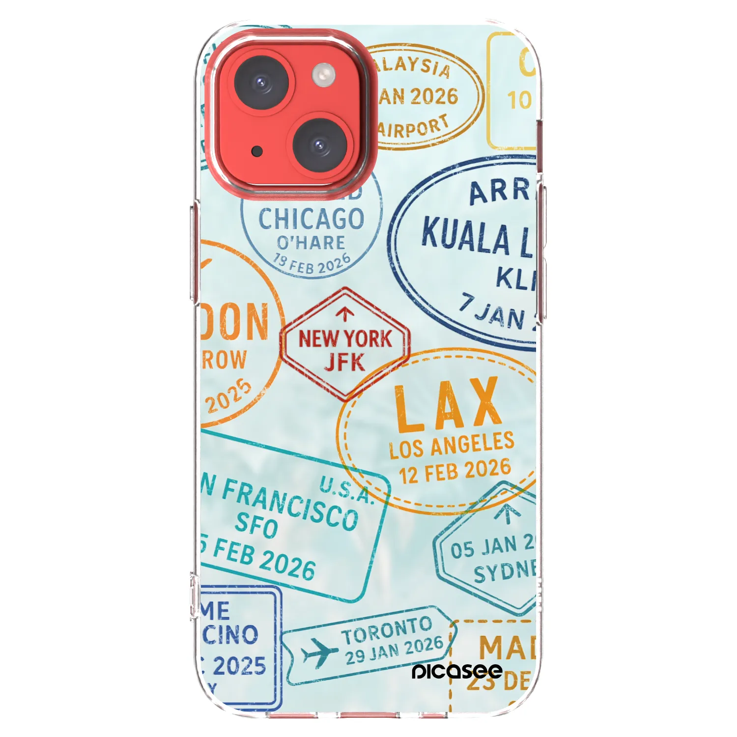 Picasee Apple iPhone 13 mini Hülle - Transparentes Silikon - PASSPORT EDITION