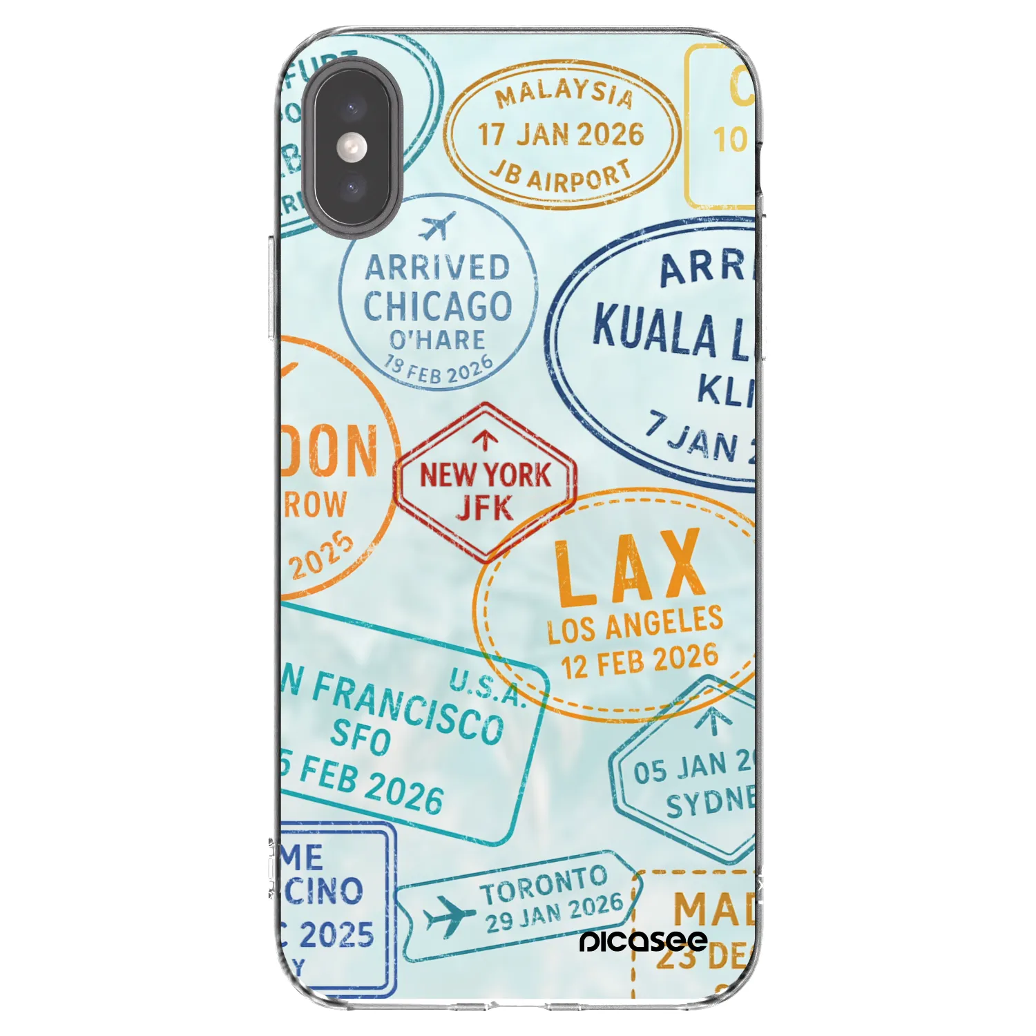 Picasee Apple iPhone XS Max Hülle - Transparentes Silikon - PASSPORT EDITION