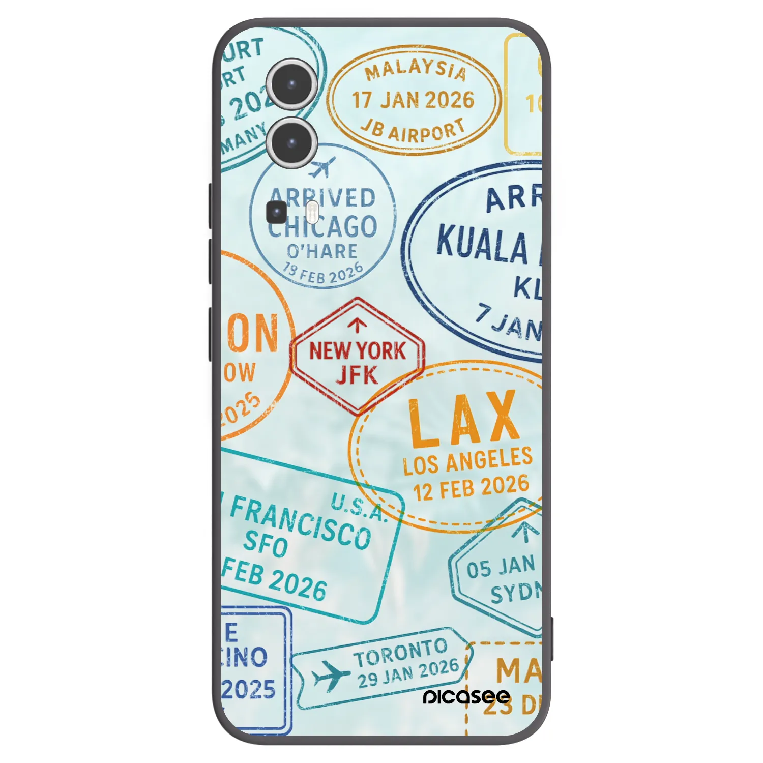 Picasee Vivo Y72 5G Hülle - Schwarzes Silikon - PASSPORT EDITION