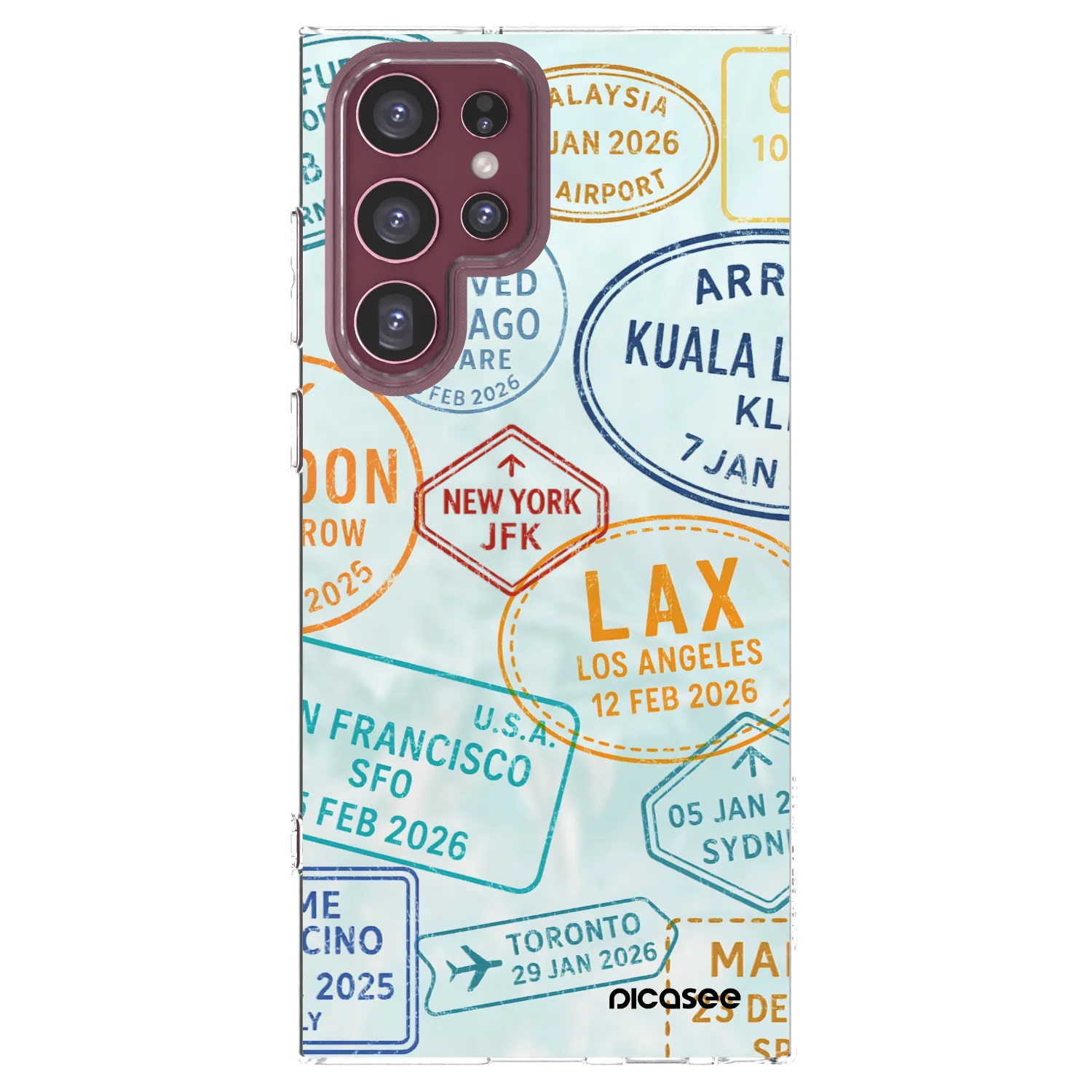 Picasee Samsung Galaxy S22 Ultra 5G Hülle - Transparentes Silikon - PASSPORT EDITION