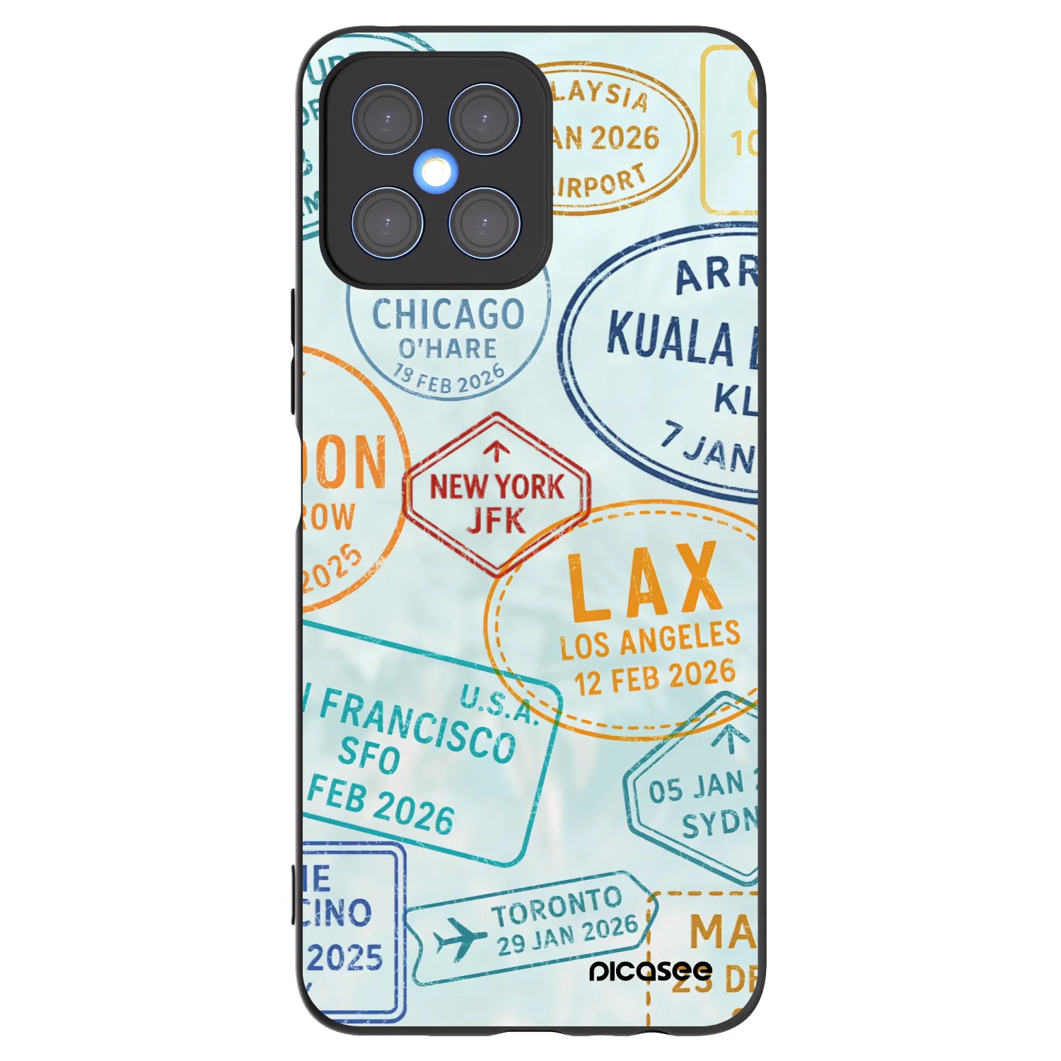 Picasee Honor X8 4G Hülle - Schwarzes Silikon - PASSPORT EDITION