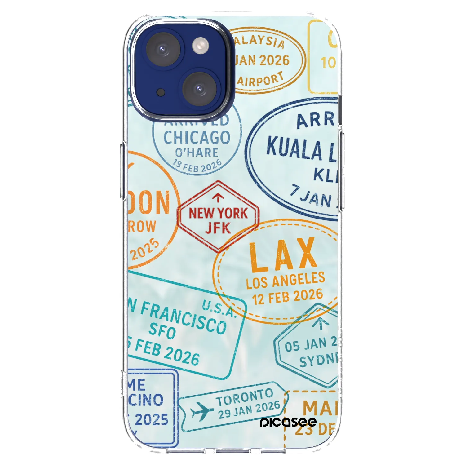 Picasee Apple iPhone 14 Hülle - Transparentes Silikon - PASSPORT EDITION
