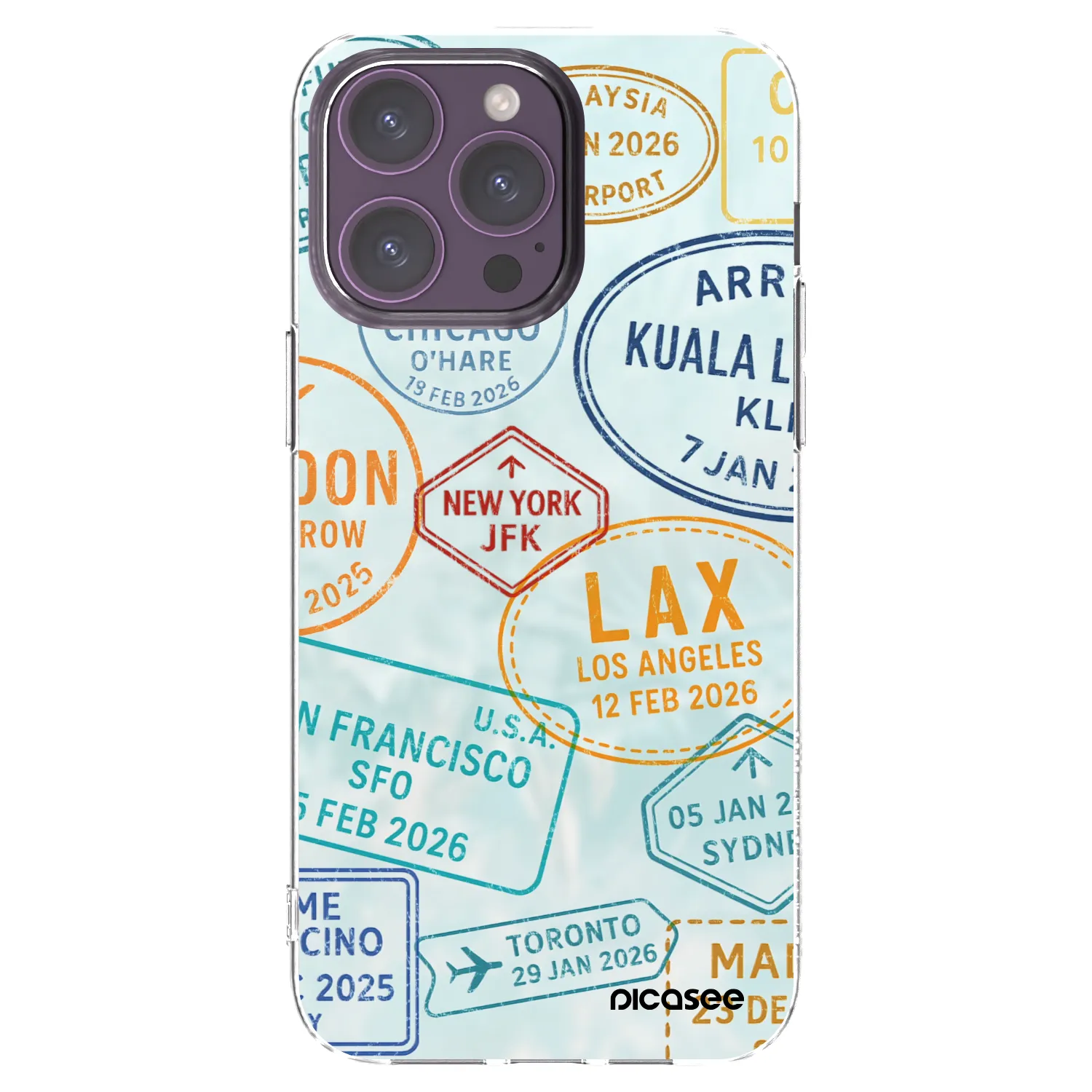 Picasee Apple iPhone 14 Pro Max Hülle - Transparentes Silikon - PASSPORT EDITION