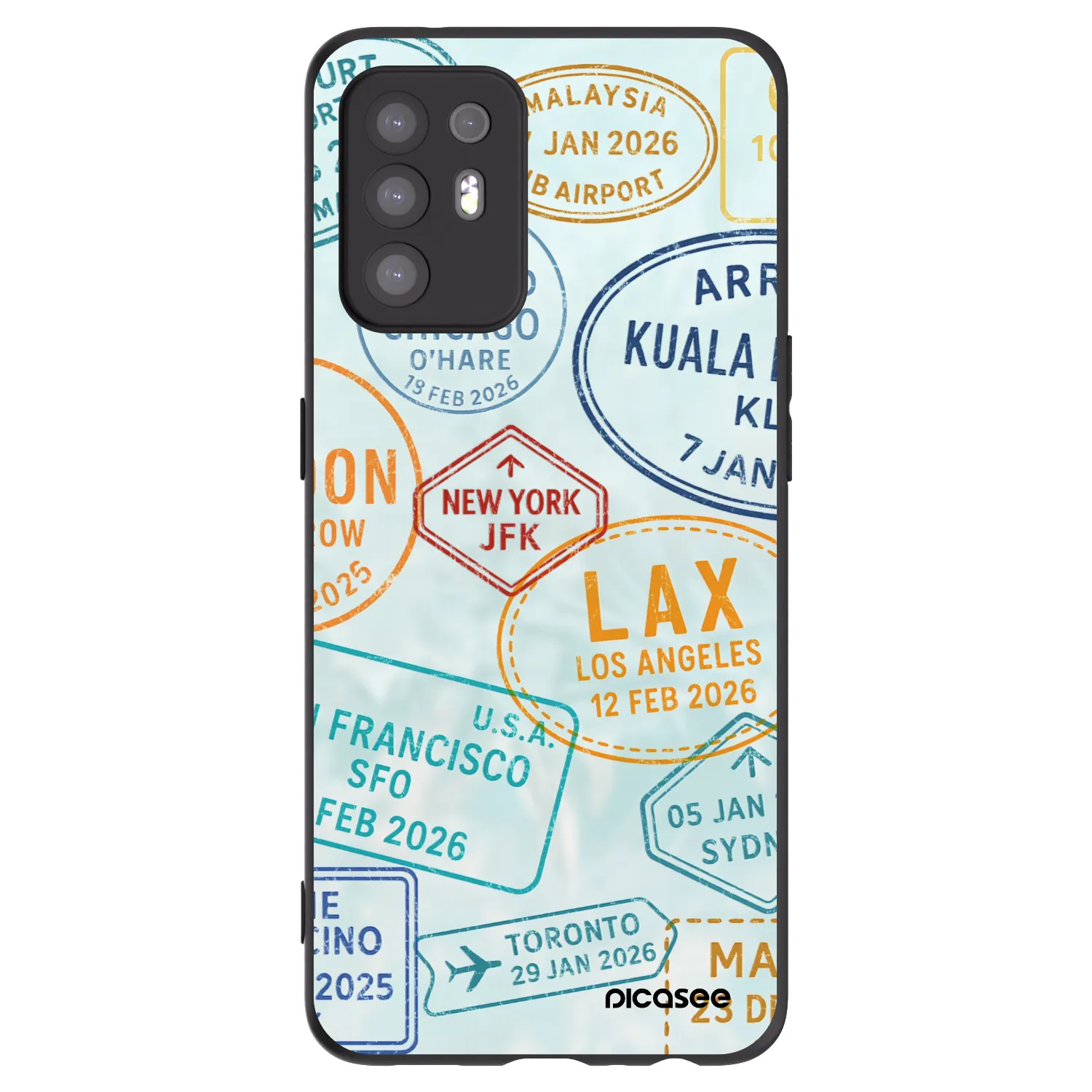 Picasee OPPO A94 5G Hülle - Schwarzes Silikon - PASSPORT EDITION