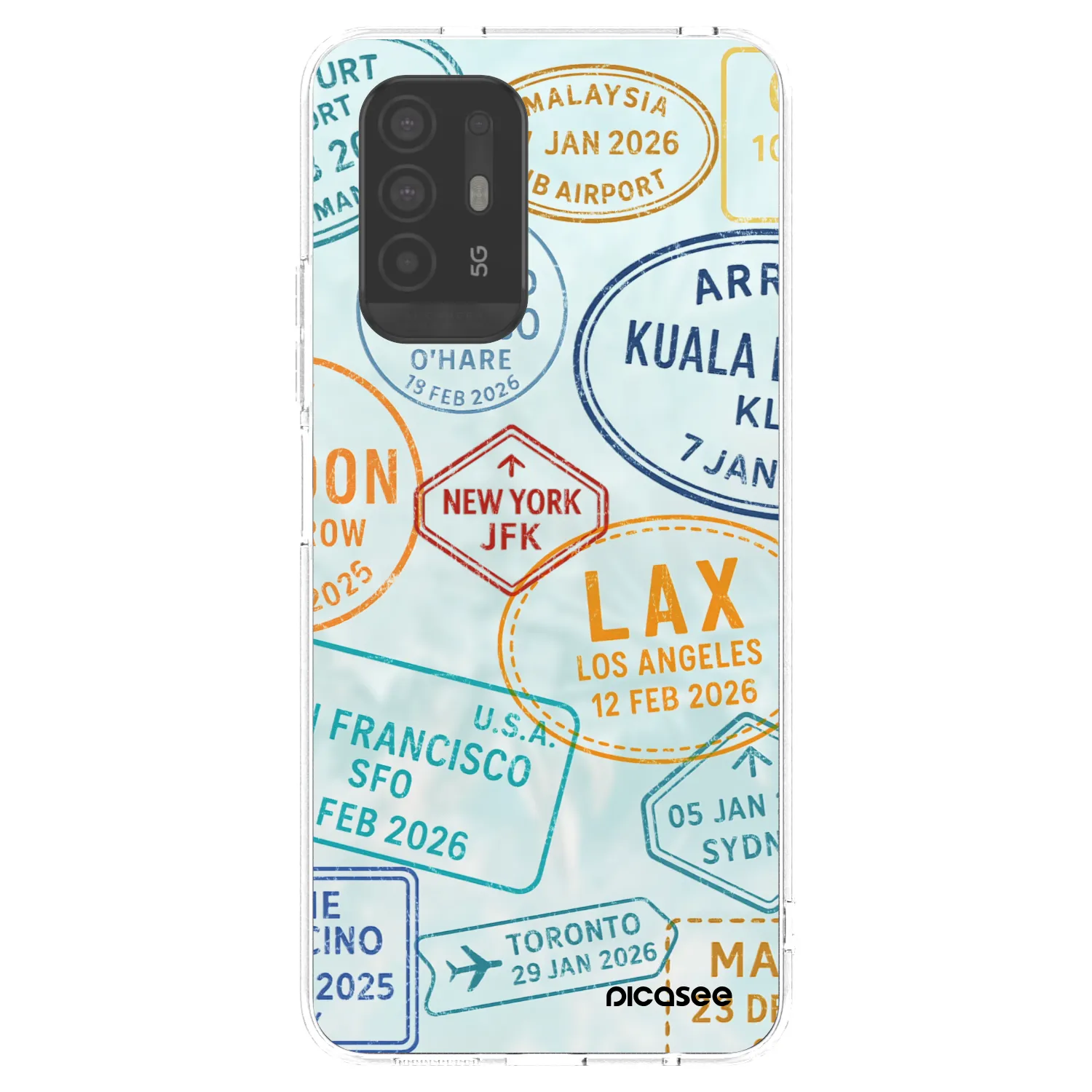 Picasee OPPO A94 5G Hülle - Transparentes Silikon - PASSPORT EDITION