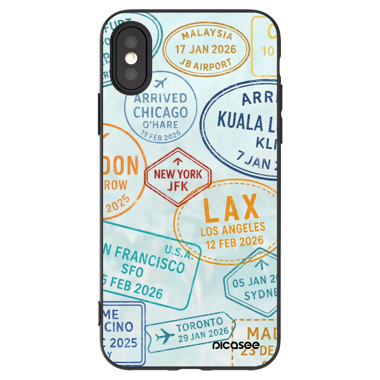 Picasee Apple iPhone X/XS Hülle - Schwarzes Silikon - PASSPORT EDITION