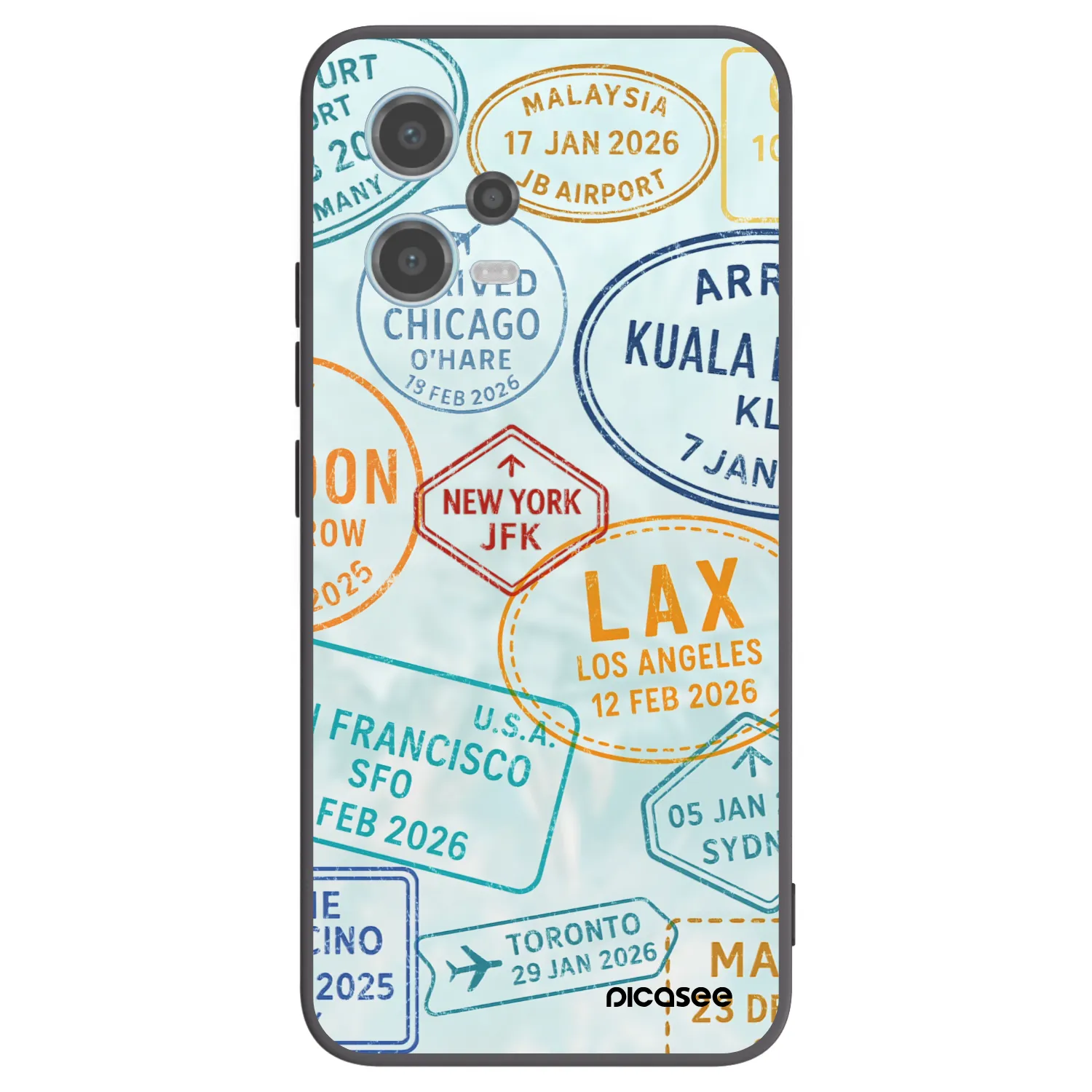 Picasee Xiaomi Redmi Note 12 5G Hülle - Schwarzes Silikon - PASSPORT EDITION