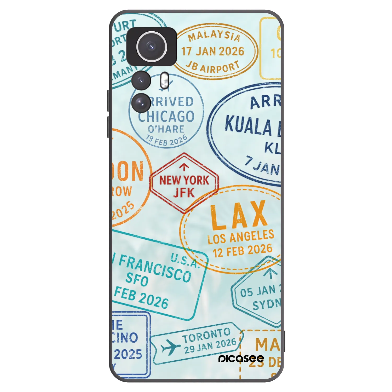 Picasee Xiaomi Redmi Note 12S Hülle - Schwarzes Silikon - PASSPORT EDITION