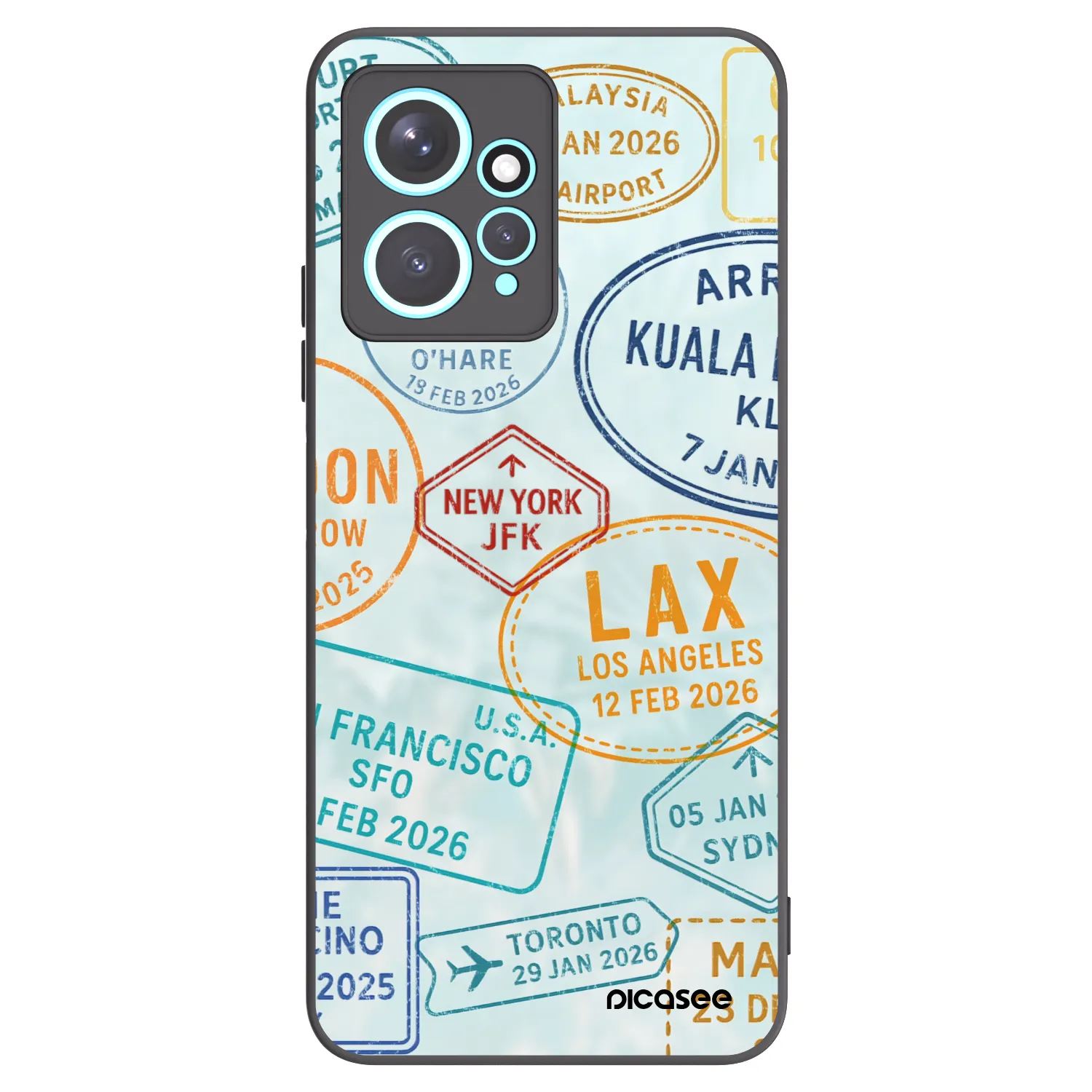 Picasee Xiaomi Redmi Note 12 4G Hülle - Schwarzes Silikon - PASSPORT EDITION