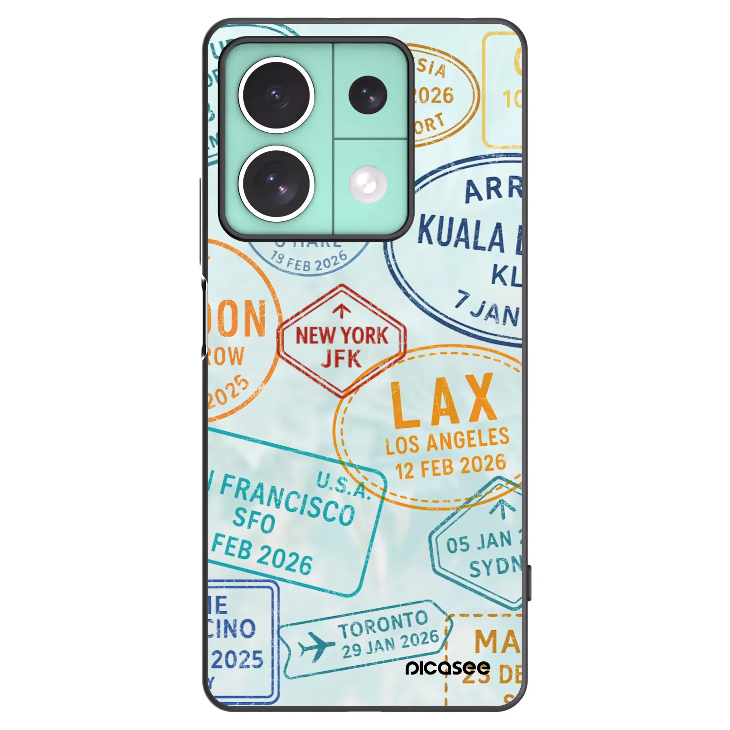 Picasee Xiaomi Redmi Note 13 5G Hülle - Schwarzes Silikon - PASSPORT EDITION