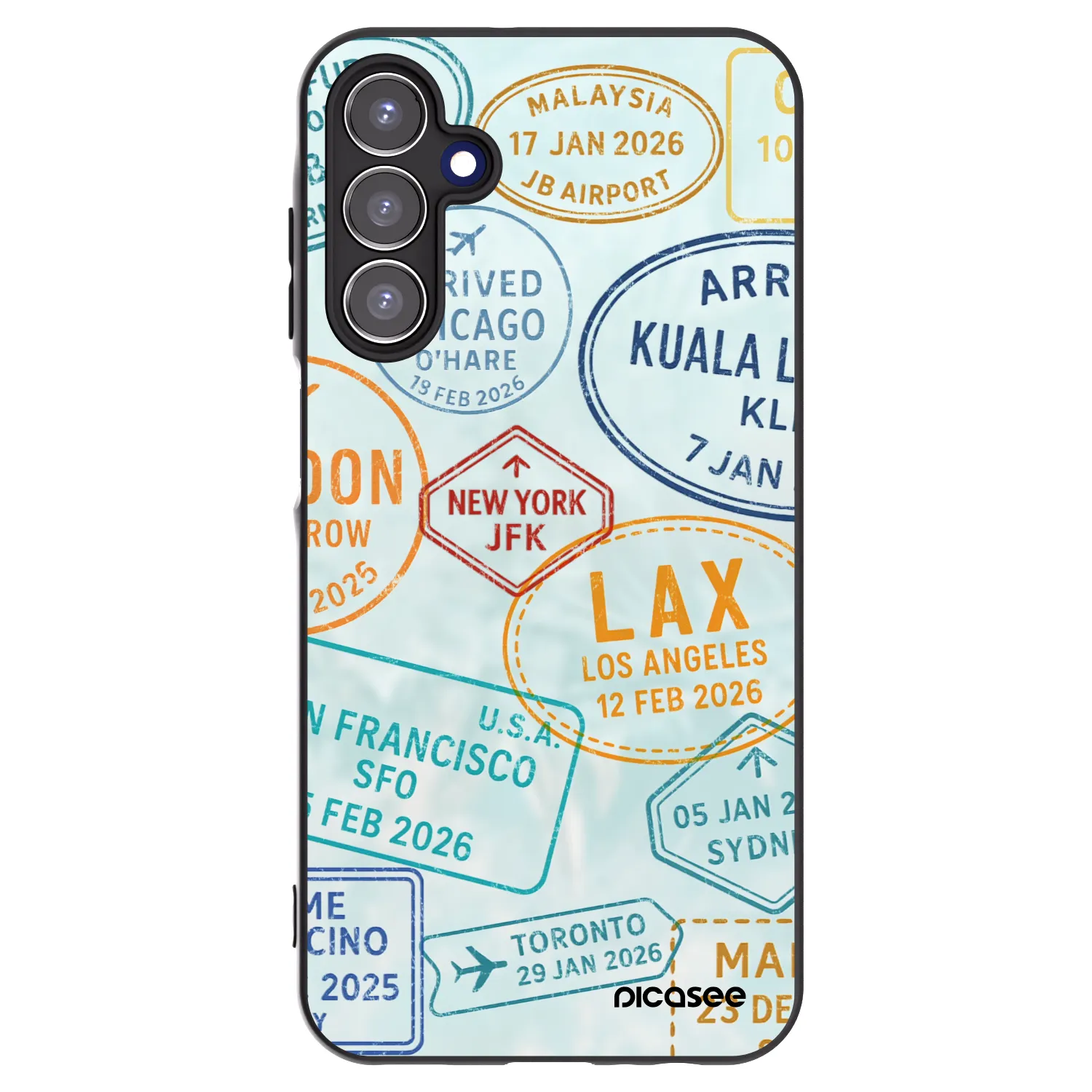 Picasee Samsung Galaxy A15 A155F 4G Hülle - Schwarzes Silikon - PASSPORT EDITION