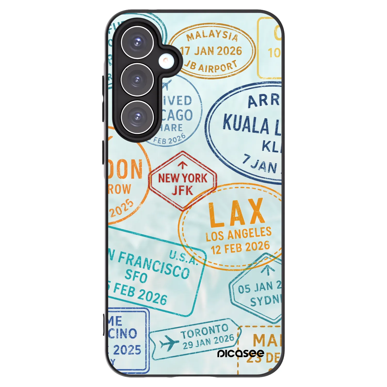 Picasee Samsung Galaxy A55 5G A556B Hülle - Schwarzes Silikon - PASSPORT EDITION