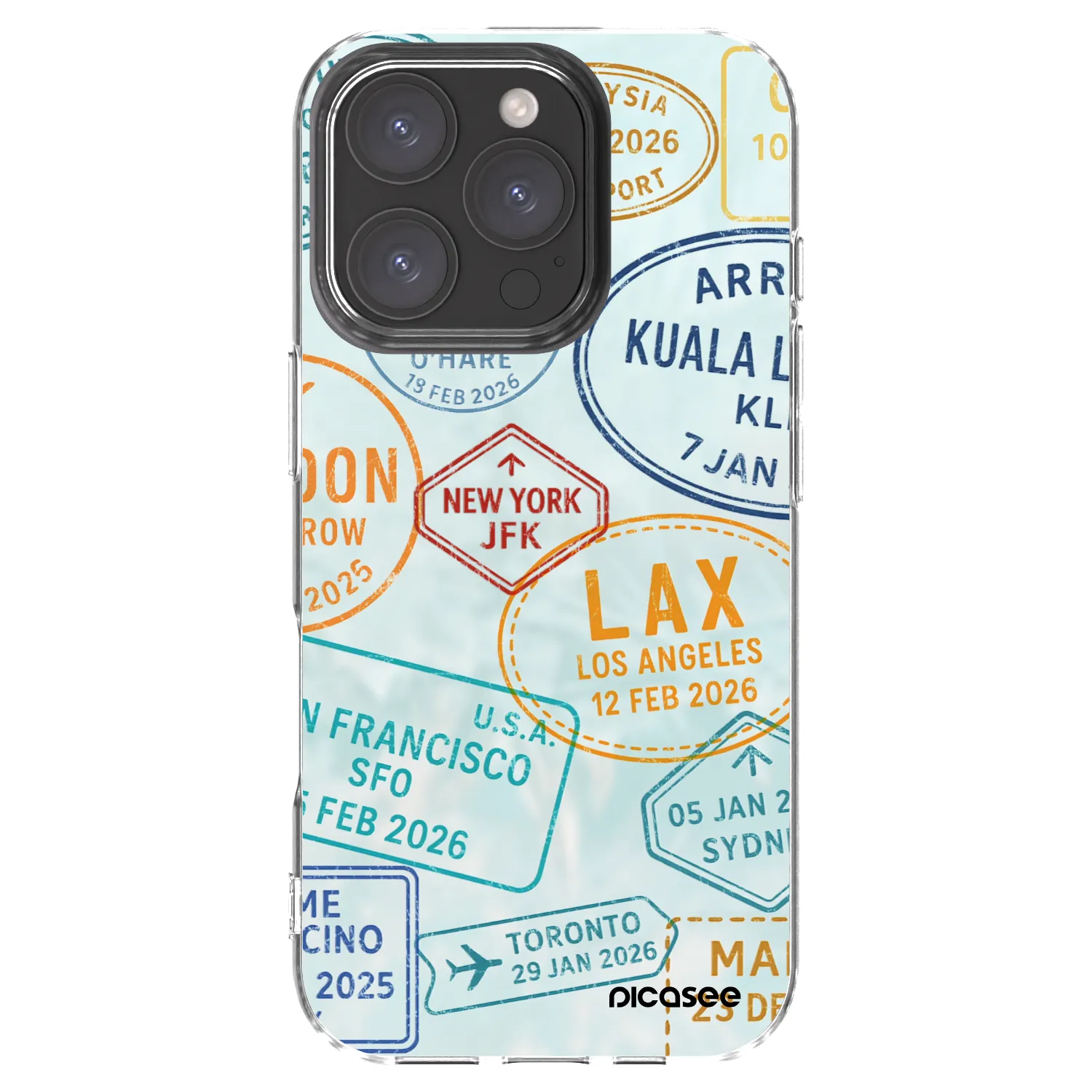 Picasee Apple iPhone 16 Pro Hülle - Transparentes Silikon - PASSPORT EDITION