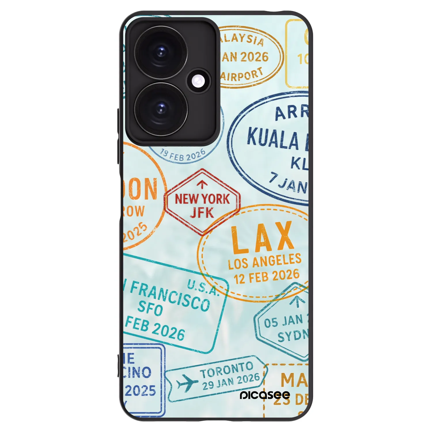 Picasee Xiaomi Redmi 13C 5G Hülle - Schwarzes Silikon - PASSPORT EDITION