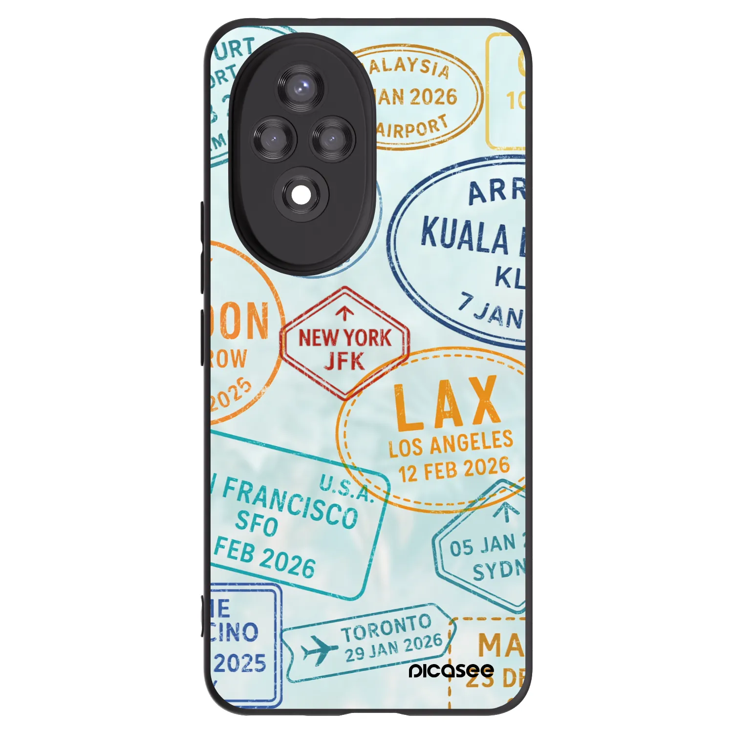 Picasee Honor 200 Pro 5G Hülle - Schwarzes Silikon - PASSPORT EDITION