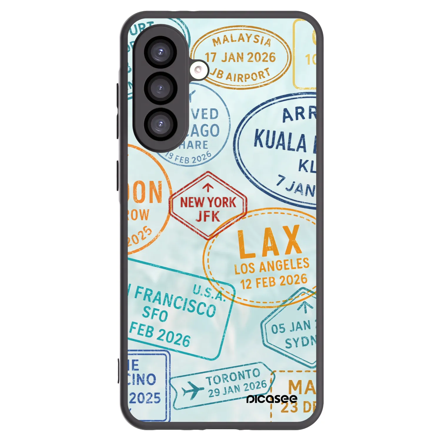 Picasee Samsung Galaxy A26 5G A266B Hülle - Schwarzes Silikon - PASSPORT EDITION
