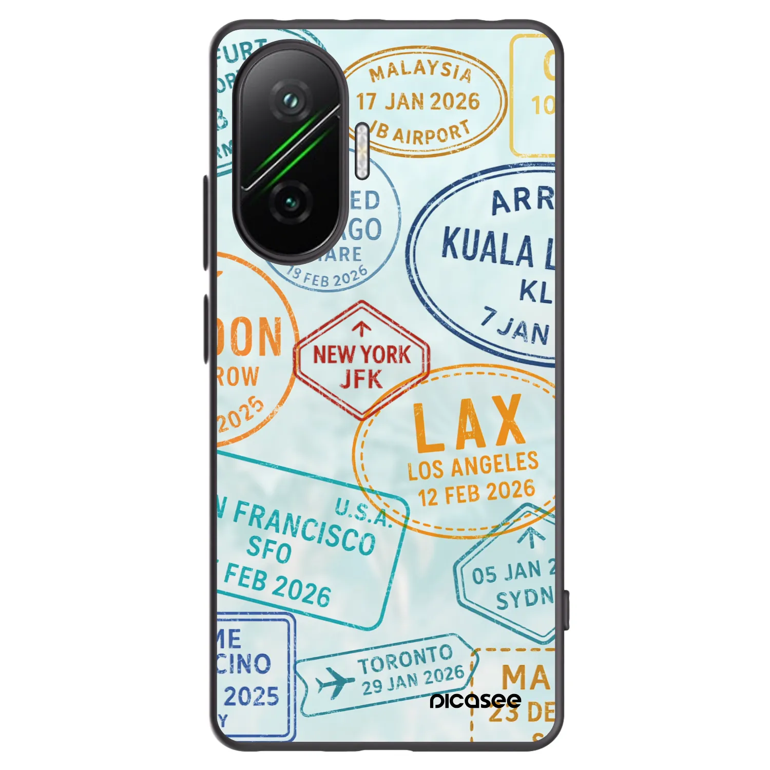Picasee Xiaomi Poco F7 5G Hülle - Schwarzes Silikon - PASSPORT EDITION