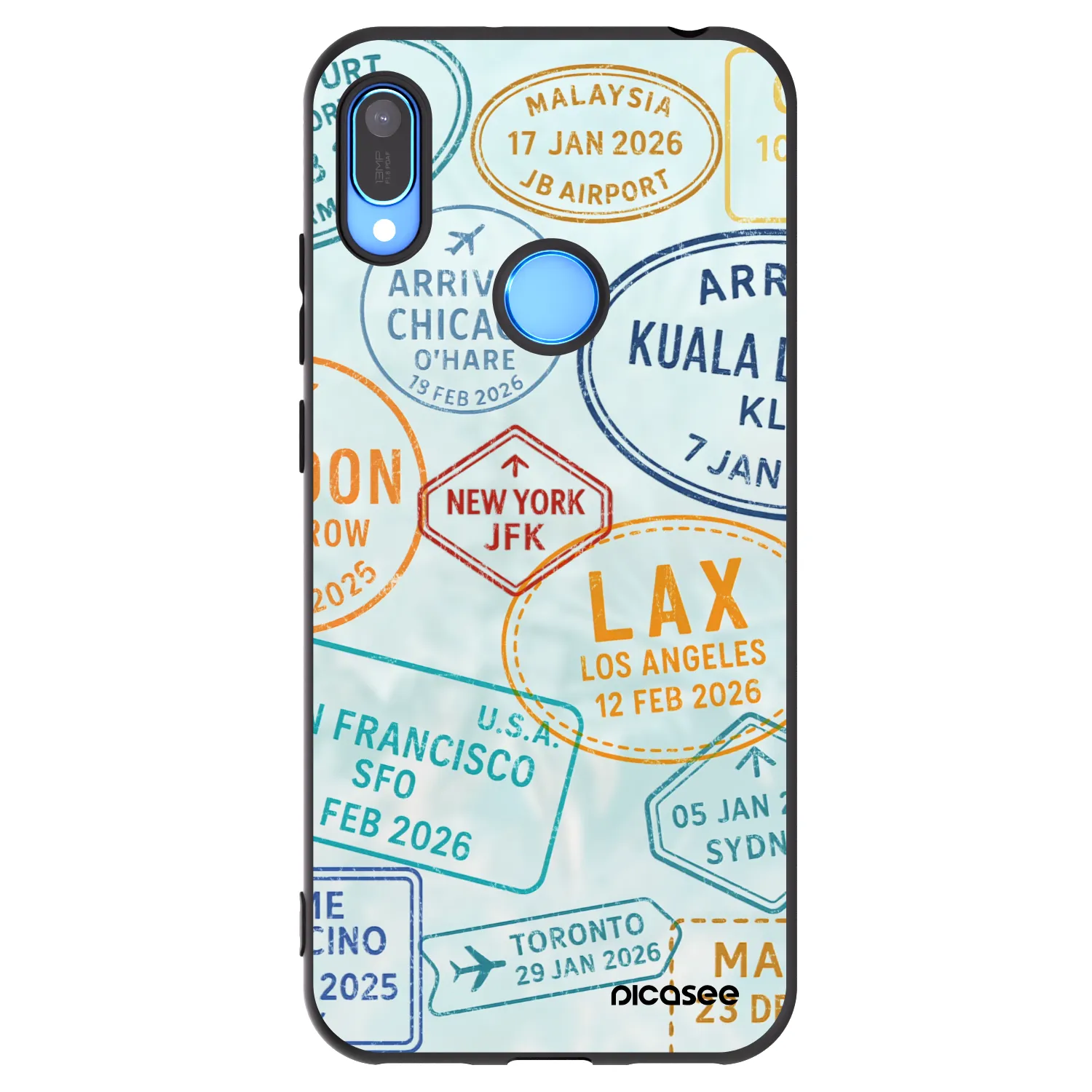 Picasee Huawei Y6 2019 Hülle - Schwarzes Silikon - PASSPORT EDITION
