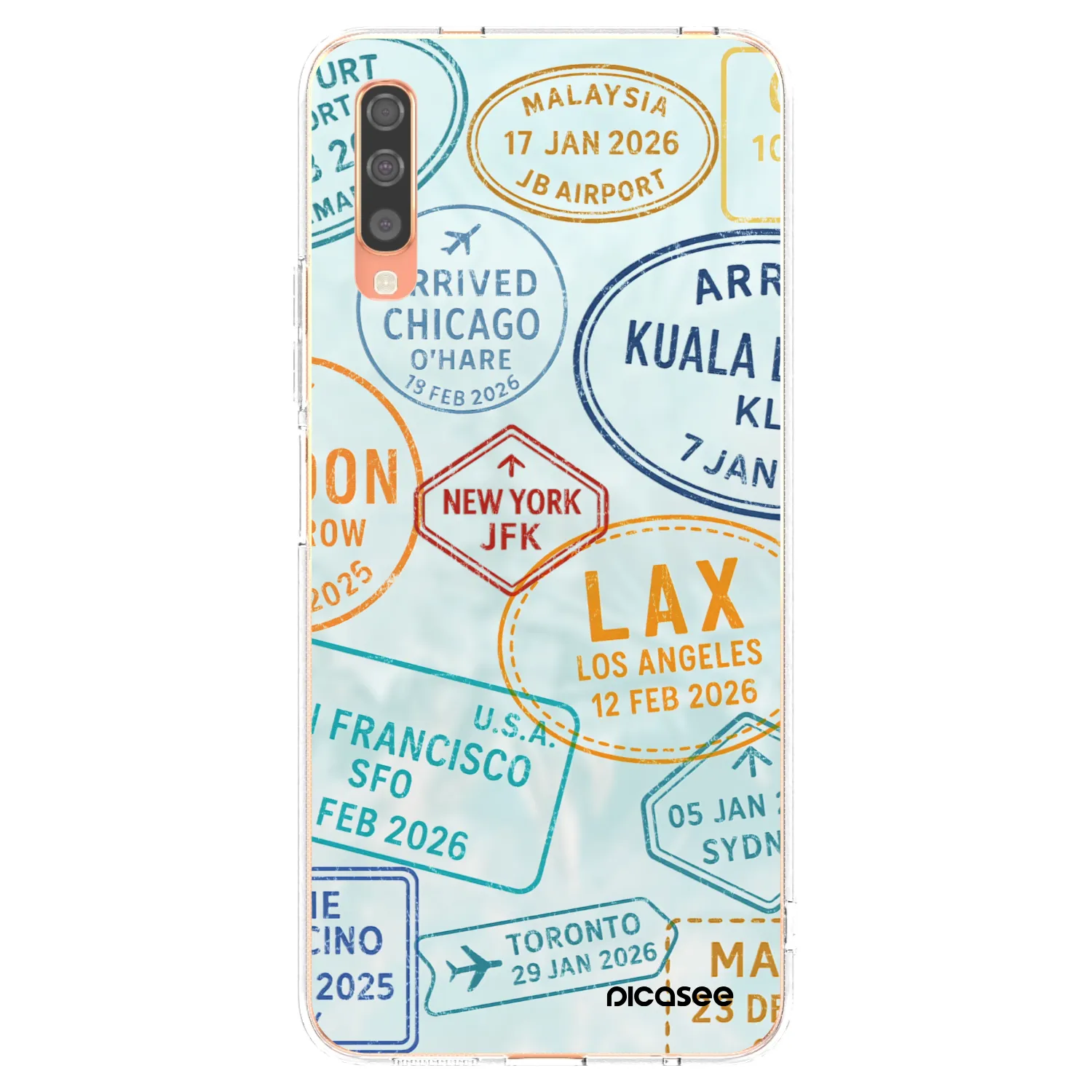 Picasee Samsung Galaxy A70 A705F Hülle - Transparentes Silikon - PASSPORT EDITION