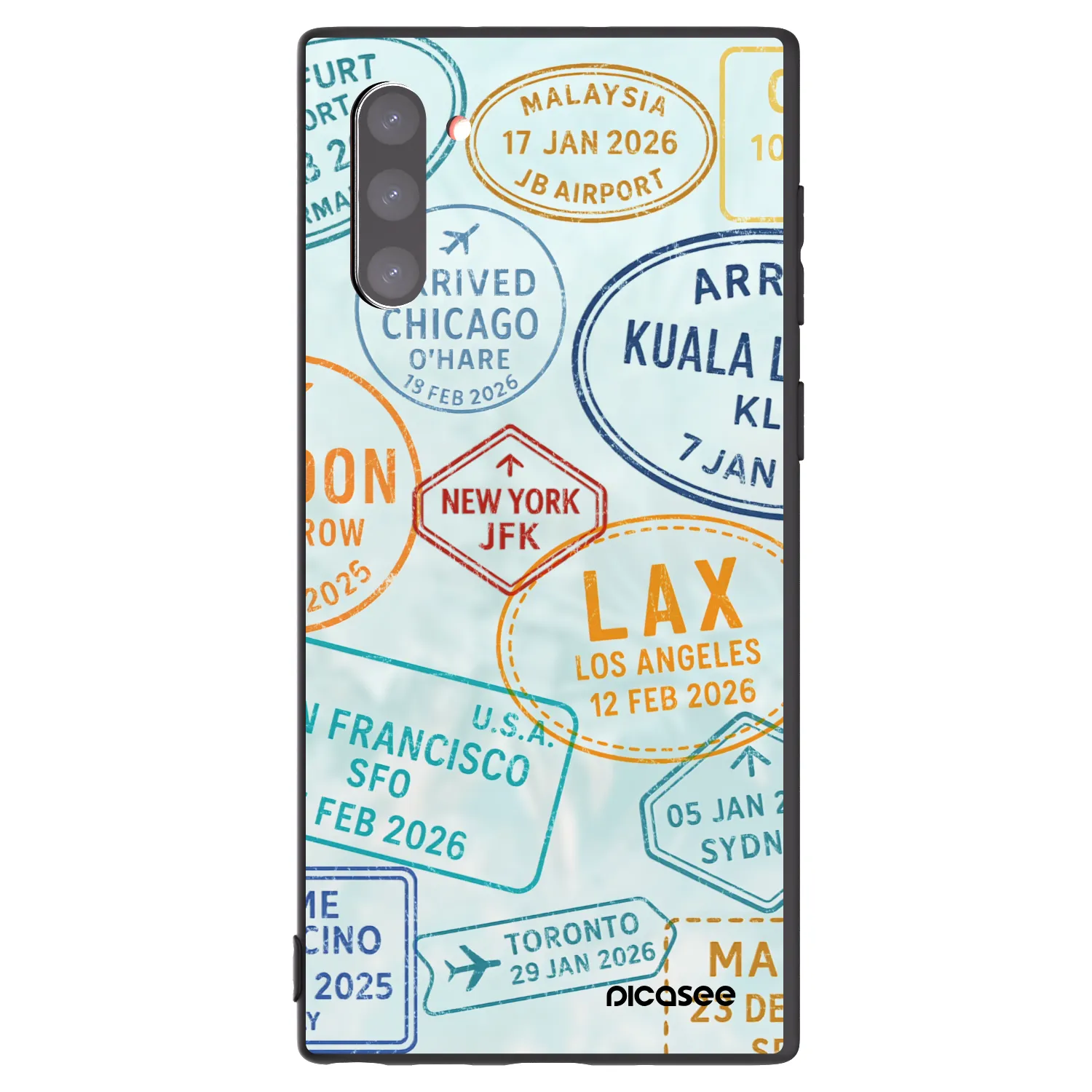 Picasee Samsung Galaxy Note 10 N970F Hülle - Schwarzes Silikon - PASSPORT EDITION