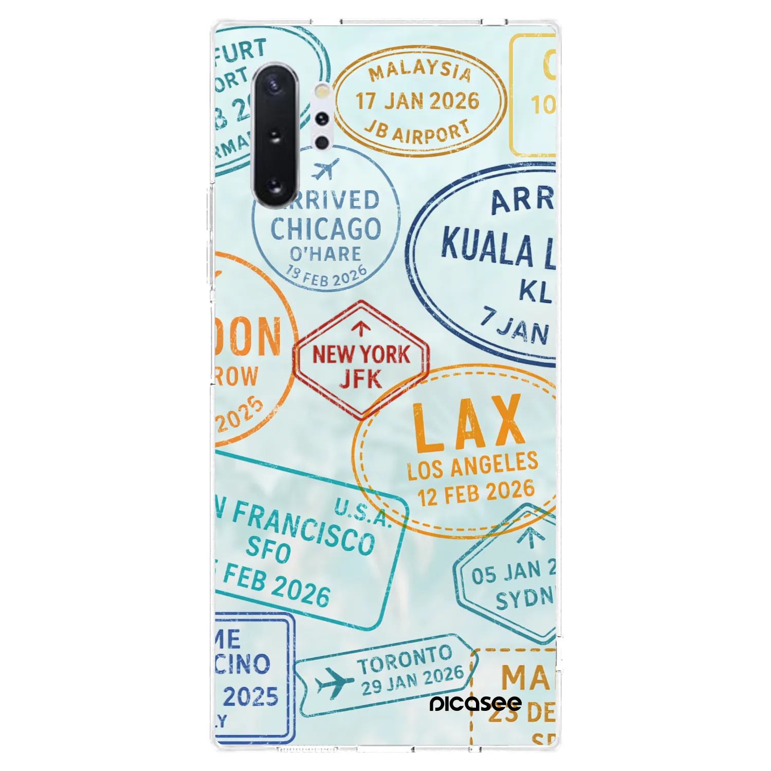 Picasee Samsung Galaxy Note 10+ N975F Hülle - Transparentes Silikon - PASSPORT EDITION