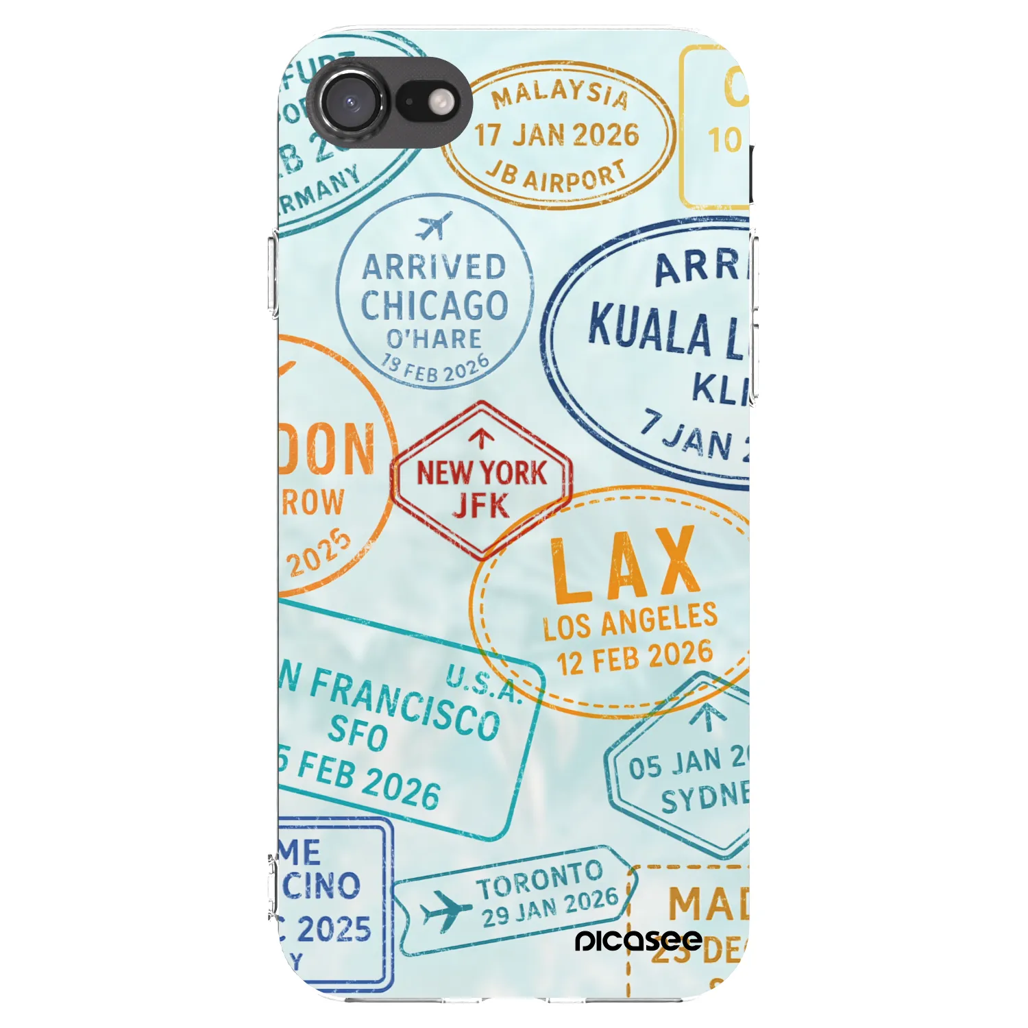 Picasee Apple iPhone 8 Hülle - Transparentes Silikon - PASSPORT EDITION