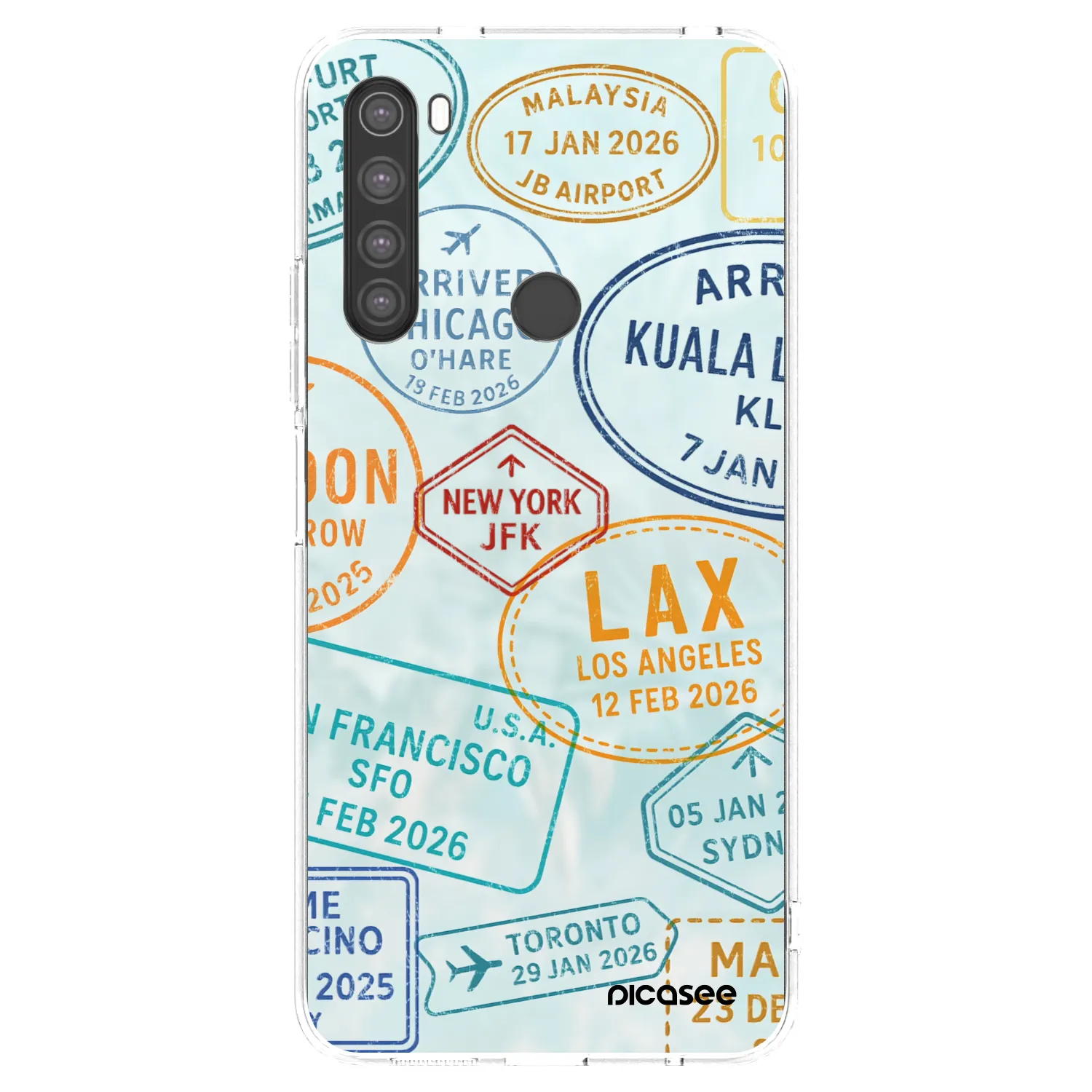 Picasee Xiaomi Redmi Note 8 Hülle - Transparentes Silikon - PASSPORT EDITION