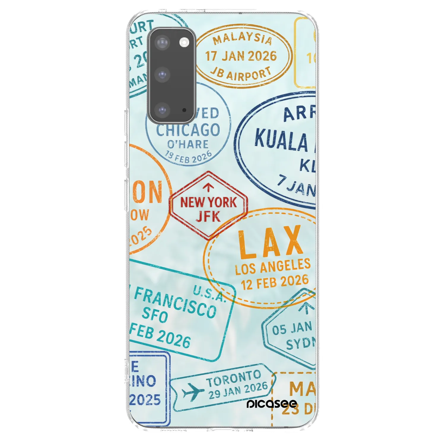 Picasee Samsung Galaxy S20 G980F Hülle - Transparentes Silikon - PASSPORT EDITION