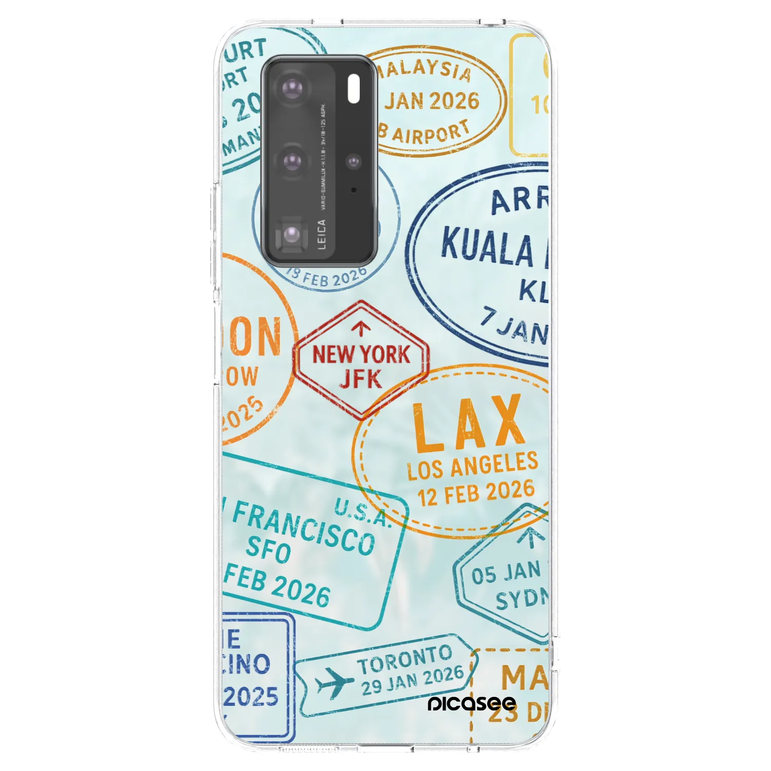 Picasee Huawei P40 Pro Hülle - Transparentes Silikon - PASSPORT EDITION