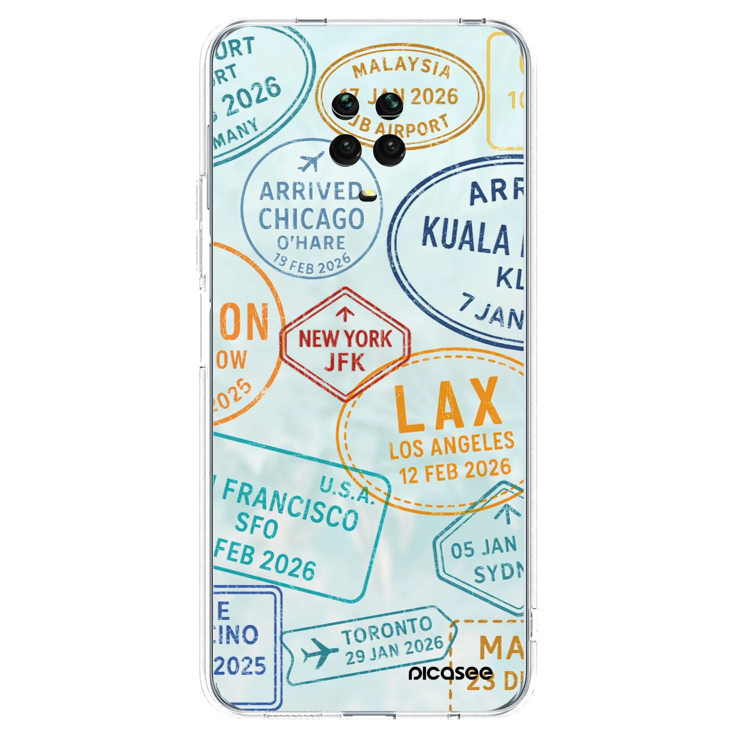 Picasee Xiaomi Redmi Note 9 Pro Hülle - Transparentes Silikon - PASSPORT EDITION