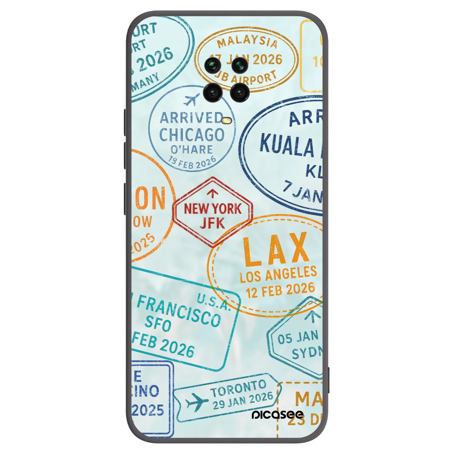 Picasee Xiaomi Redmi Note 9 Pro Hülle - Schwarzes Silikon - PASSPORT EDITION