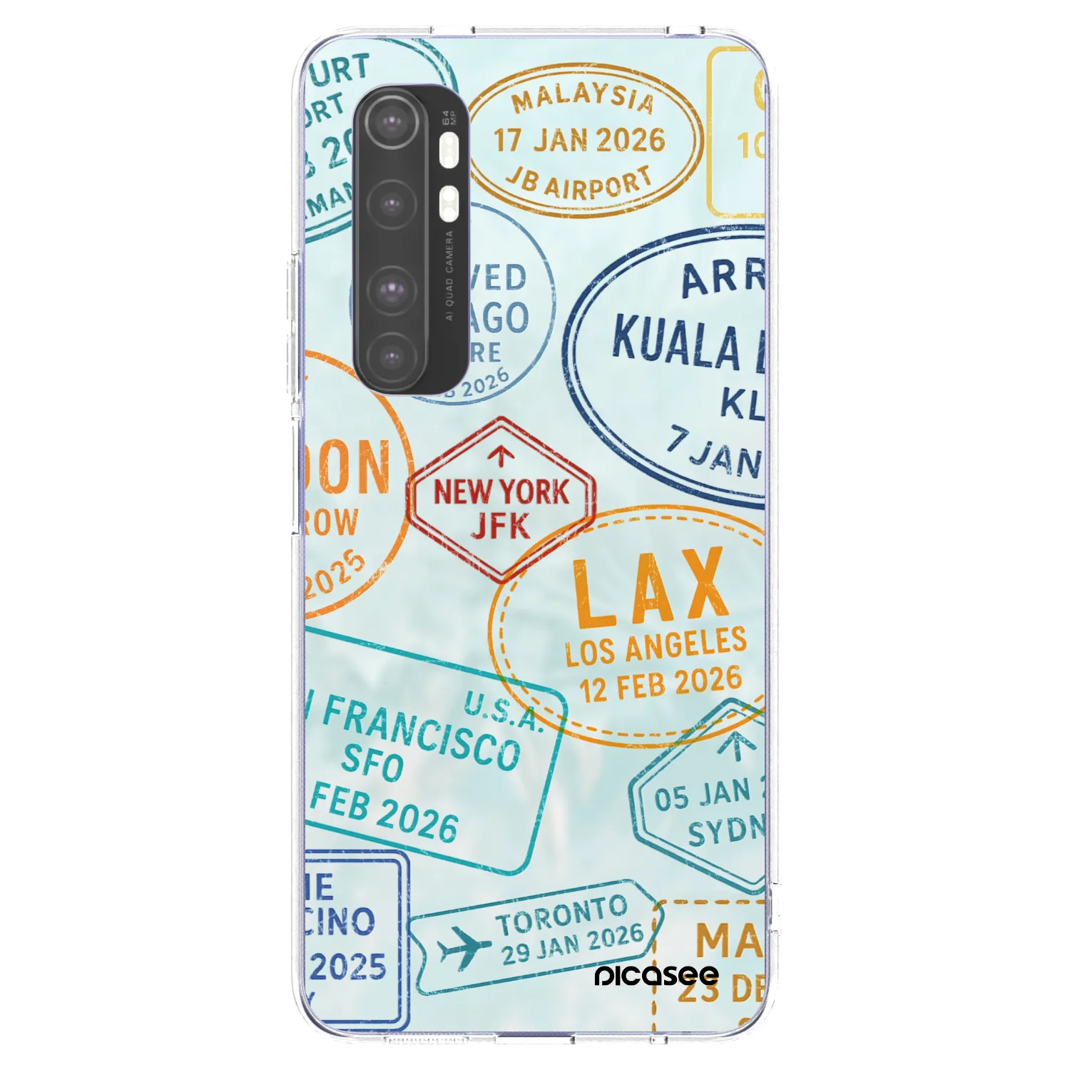 Picasee Xiaomi Mi Note 10 Lite Hülle - Transparentes Silikon - PASSPORT EDITION