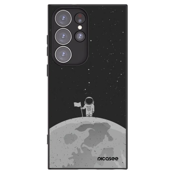 Picasee Samsung Galaxy S23 Ultra 5G Hülle - Schwarzes Silikon - Astronaut
