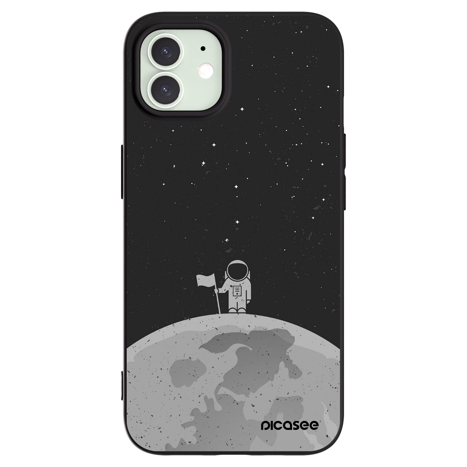 Picasee Apple iPhone 12 Hülle - Schwarzes Silikon - Astronaut