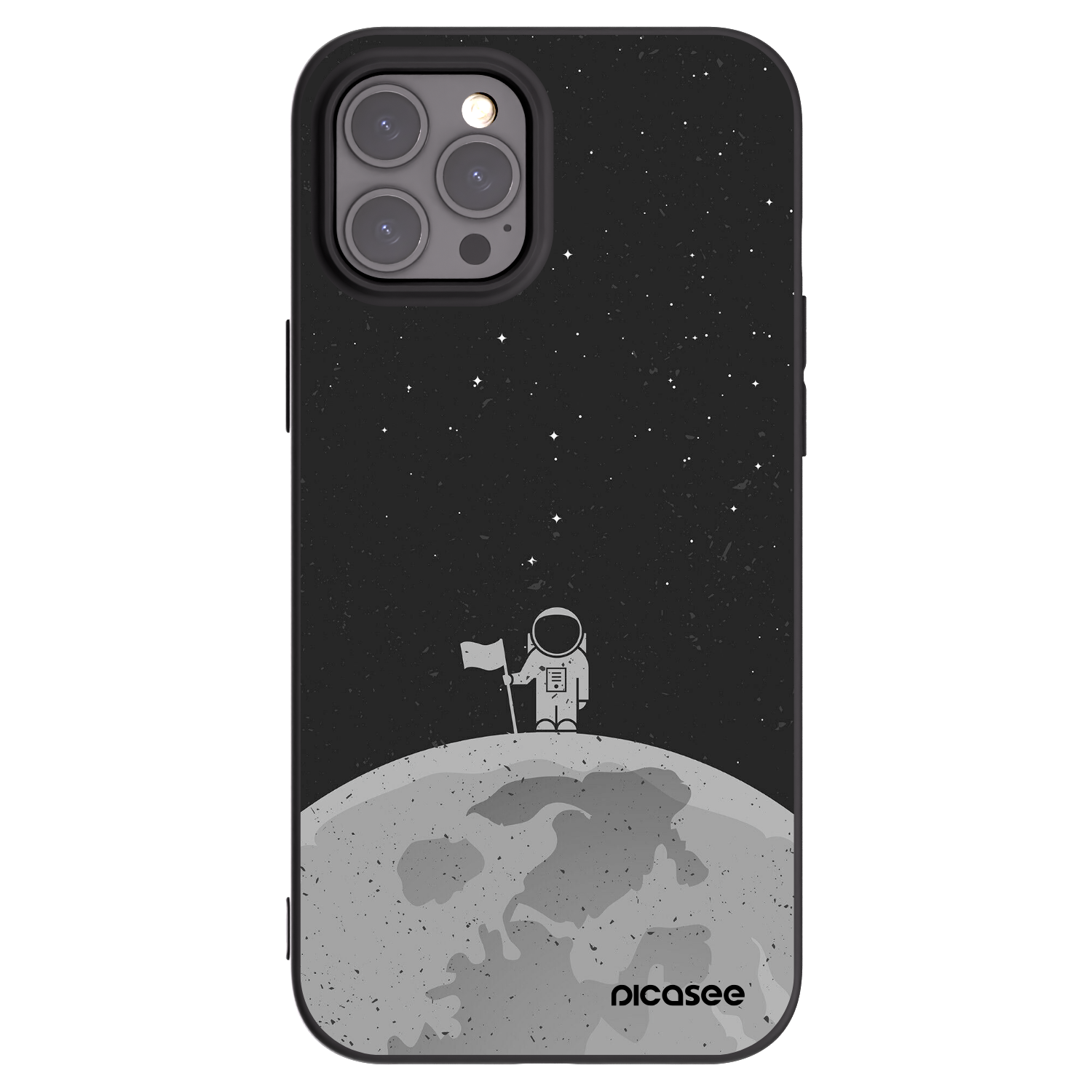 Picasee Apple iPhone 12 Pro Max Hülle - Schwarzes Silikon - Astronaut