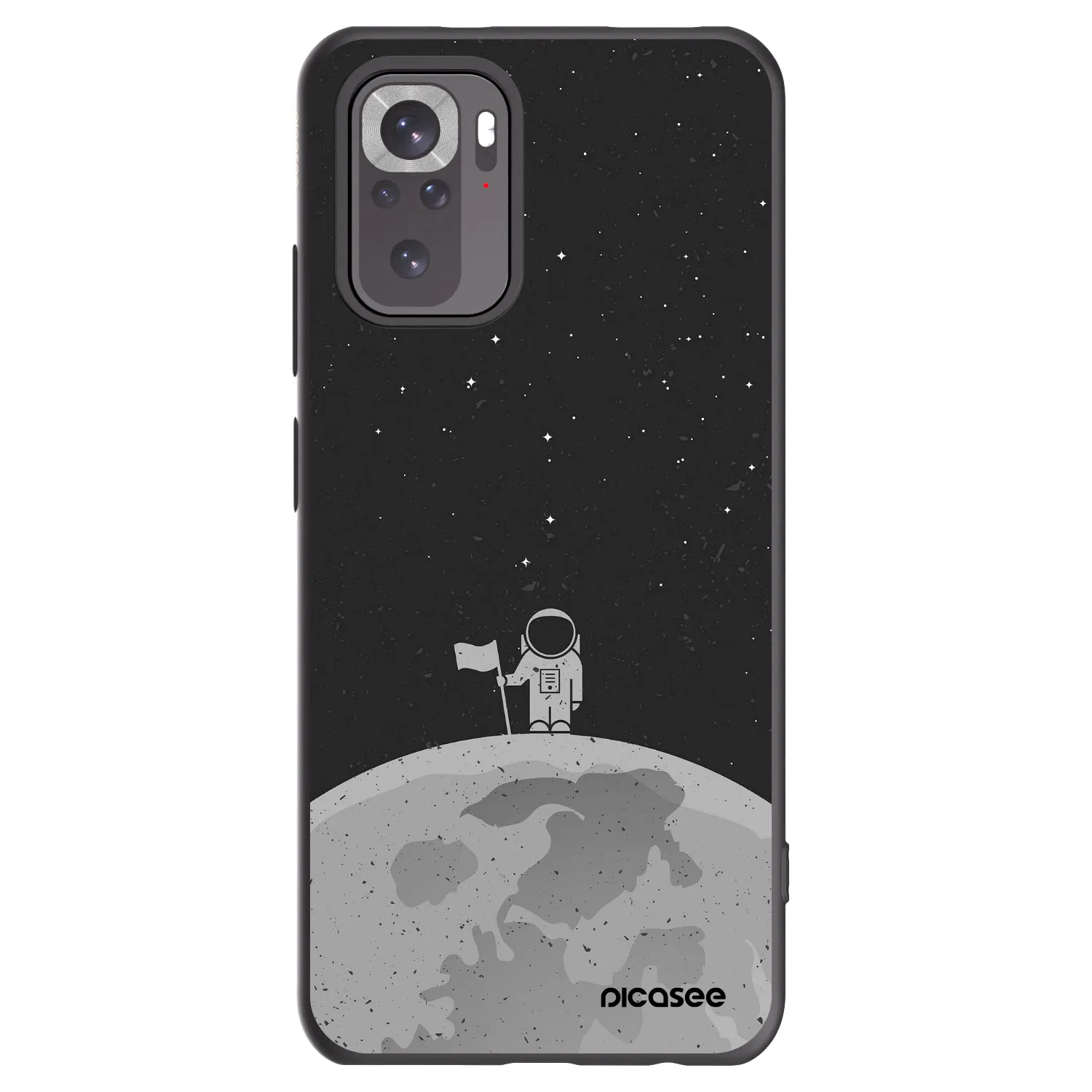 Picasee Xiaomi Redmi Note 10 Hülle - Schwarzes Silikon - Astronaut