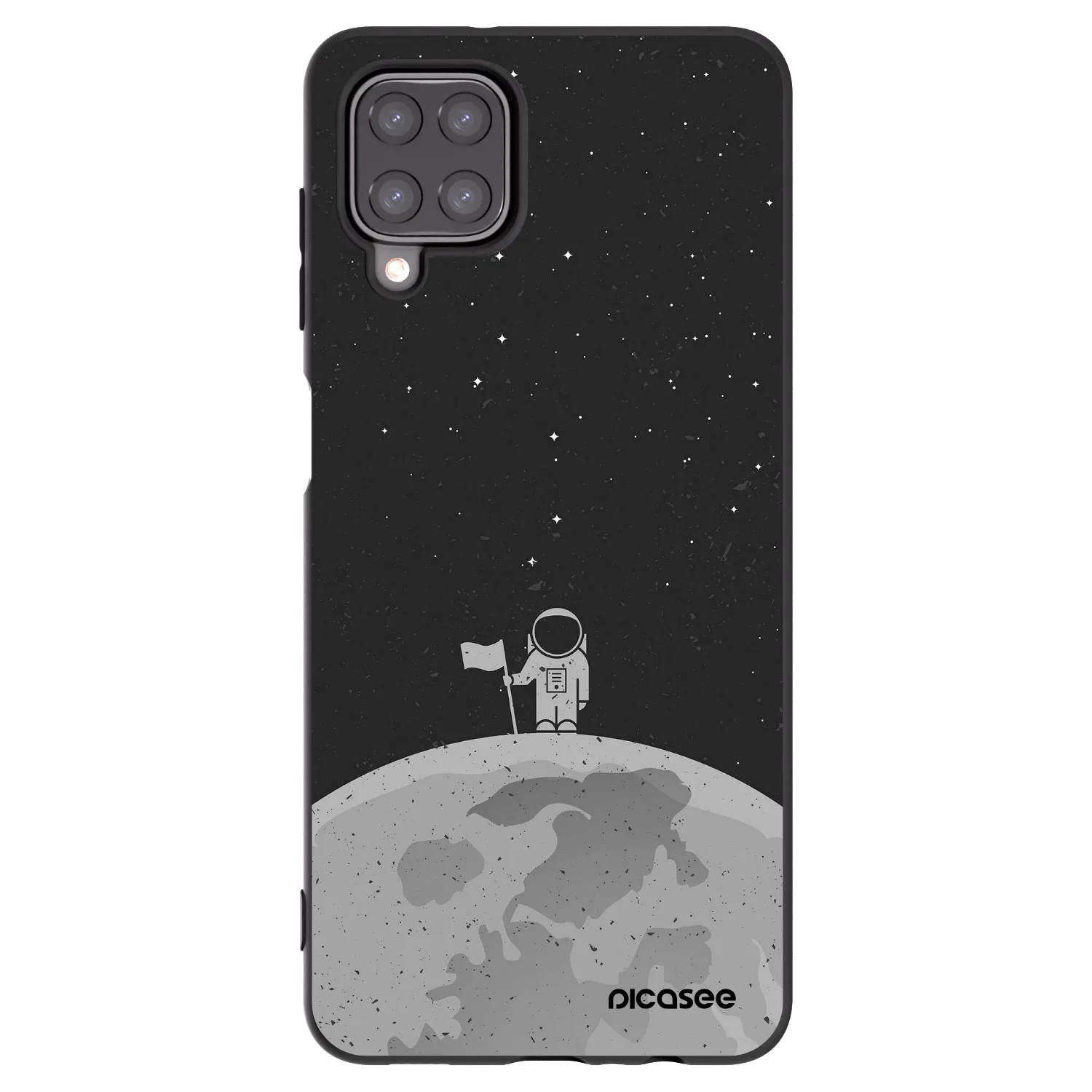 Picasee Samsung Galaxy M12 M127F Hülle - Schwarzes Silikon - Astronaut