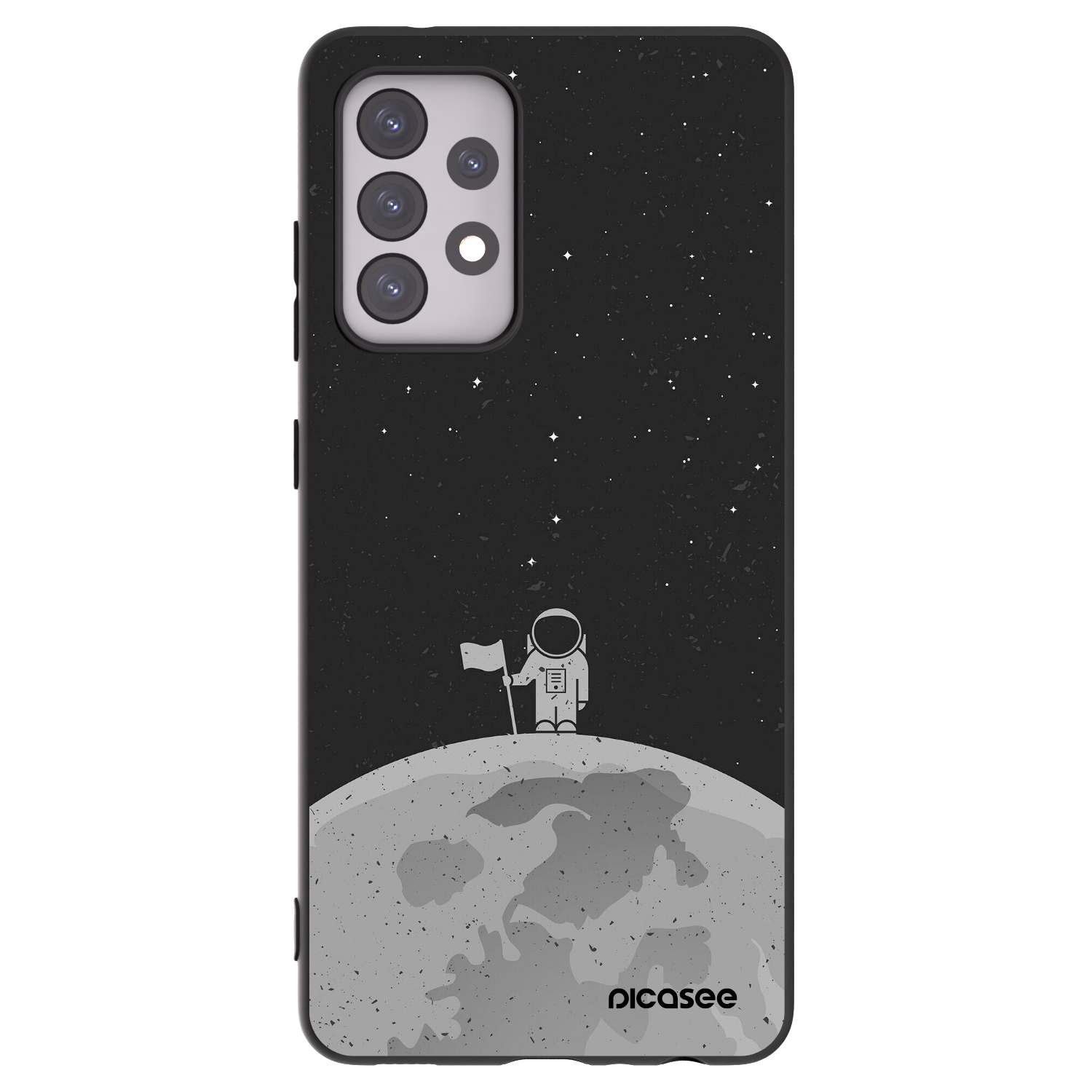 Picasee Samsung Galaxy A52s 5G A528B Hülle - Schwarzes Silikon - Astronaut