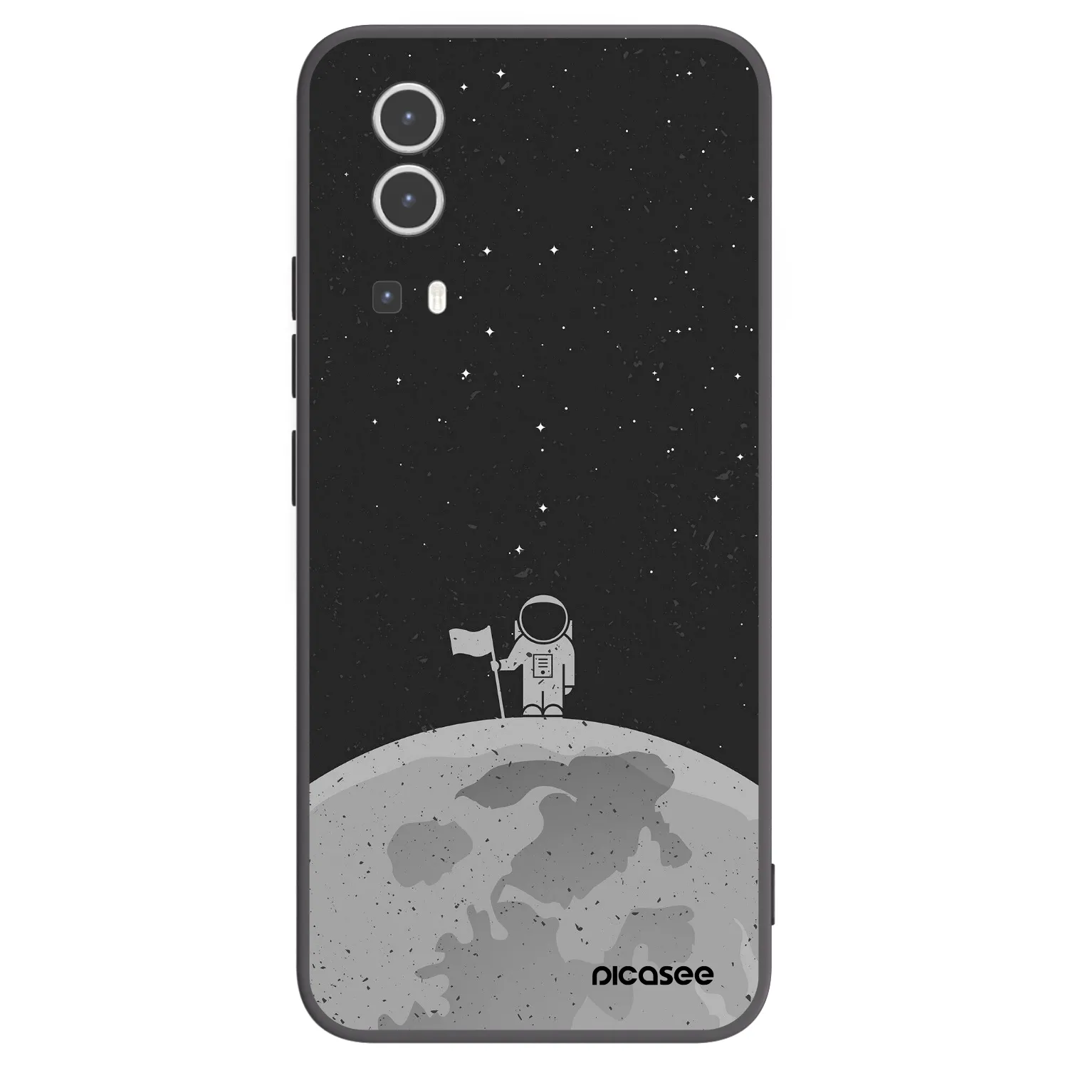 Picasee Vivo Y72 5G Hülle - Schwarzes Silikon - Astronaut