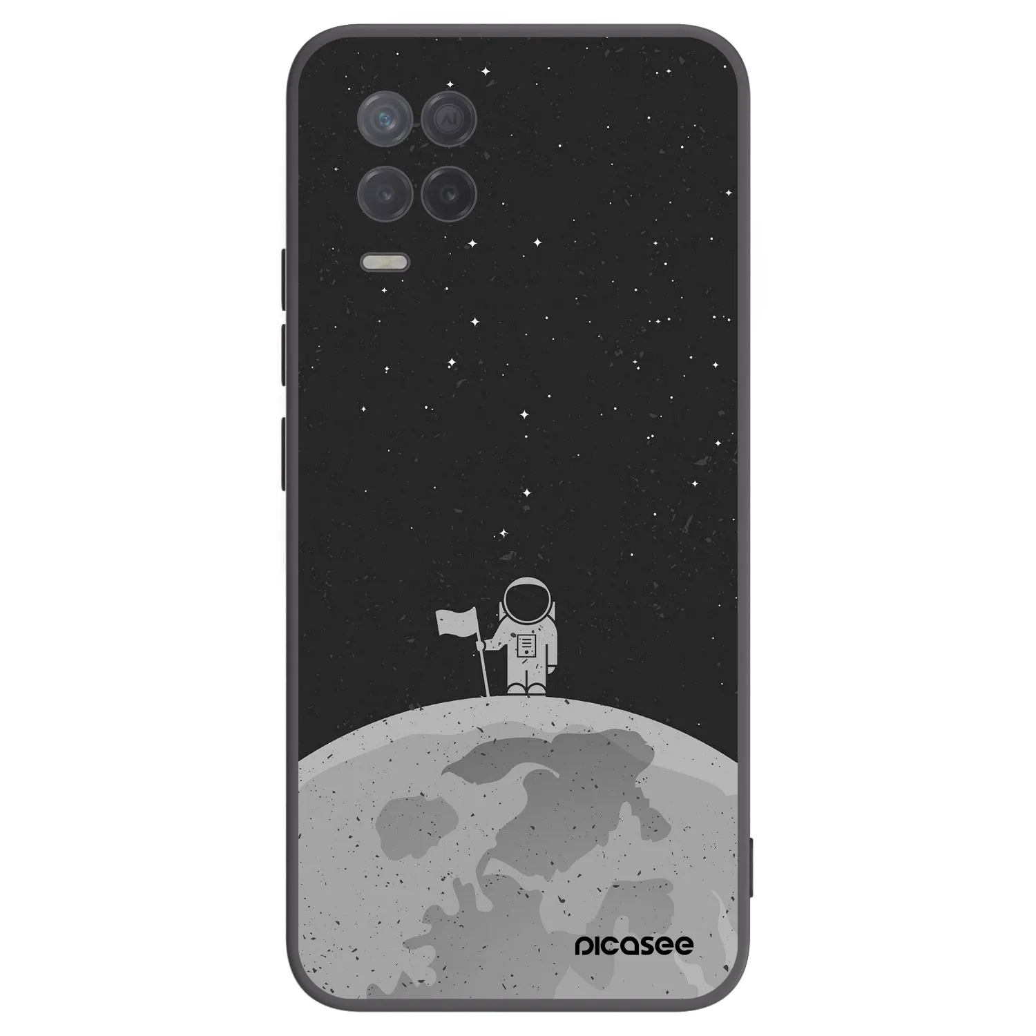 Picasee Realme 8 5G Hülle - Schwarzes Silikon - Astronaut