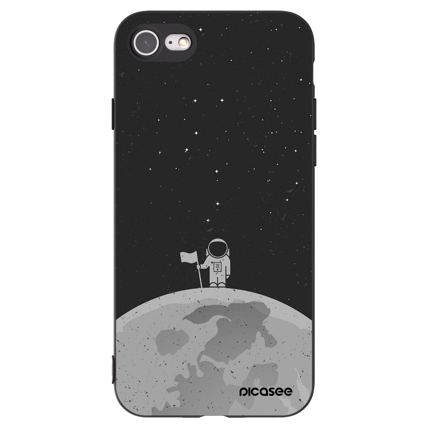 Picasee Apple iPhone SE 2022 Hülle - Schwarzes Silikon - Astronaut
