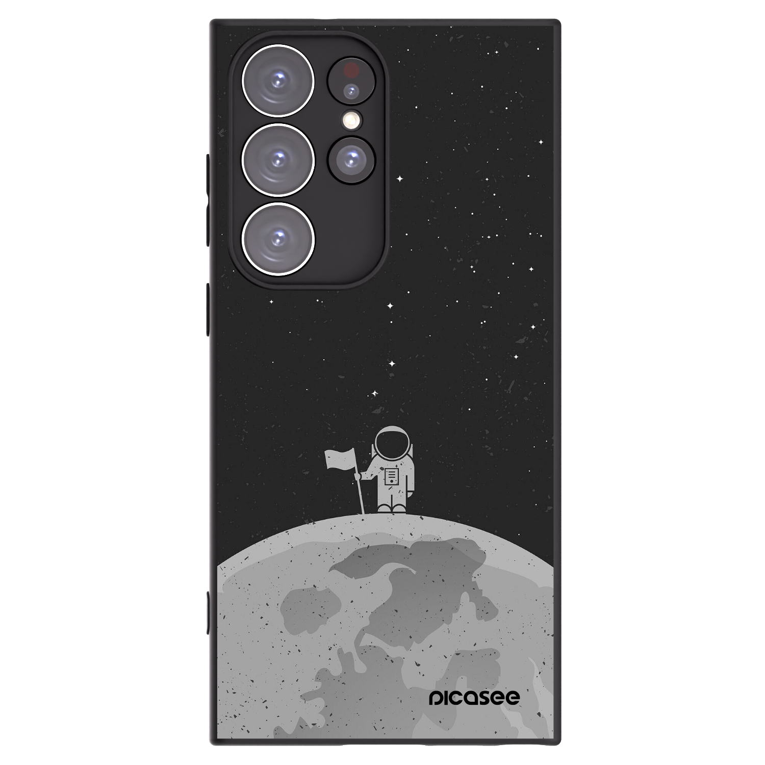 Picasee Samsung Galaxy S23 Ultra 5G Hülle - Schwarzes Silikon - Astronaut