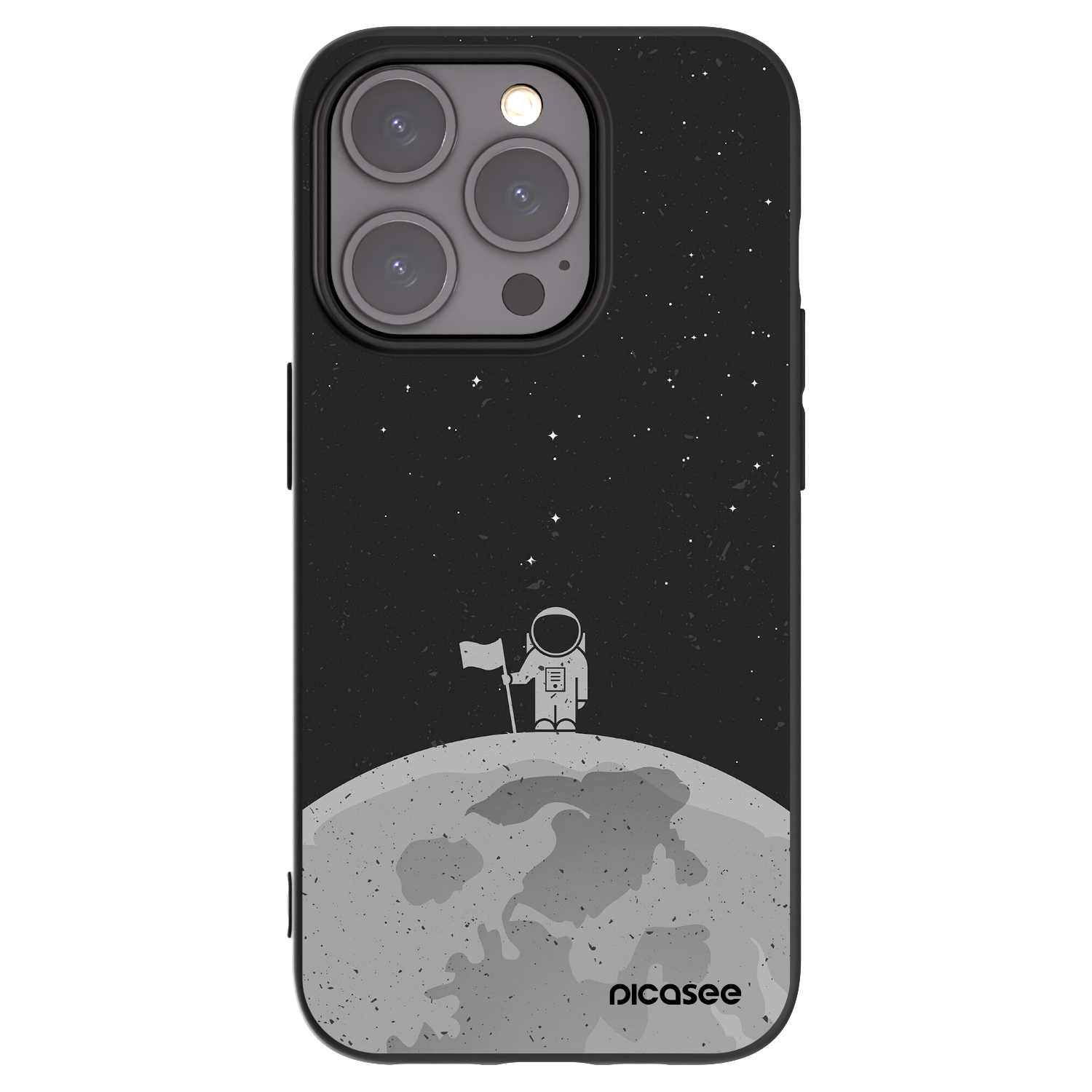 Picasee Apple iPhone 15 Pro Hülle - Schwarzes Silikon - Astronaut