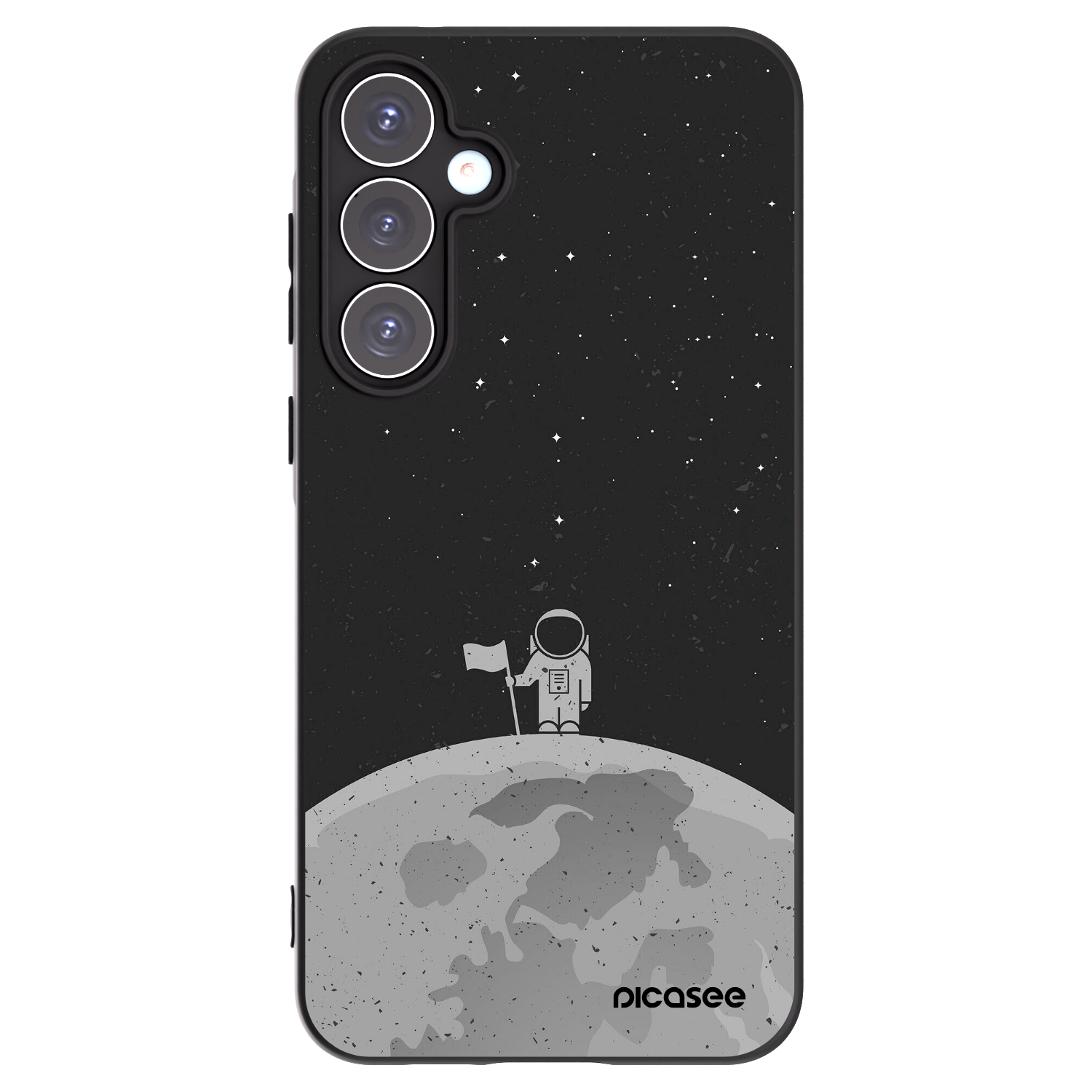 Picasee Samsung Galaxy A55 5G A556B Hülle - Schwarzes Silikon - Astronaut