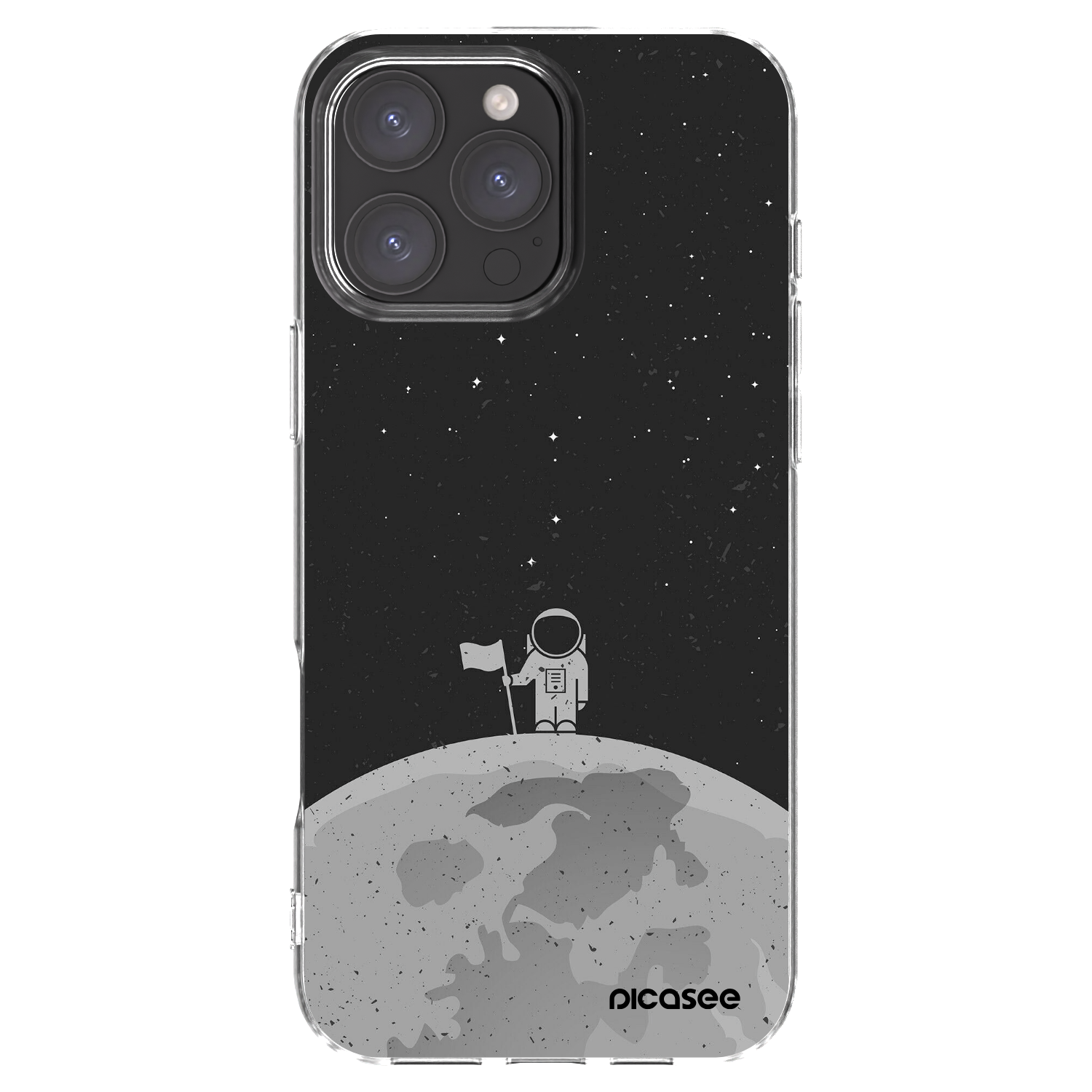 Picasee Apple iPhone 16 Pro Max Hülle - Transparentes Silikon - Astronaut