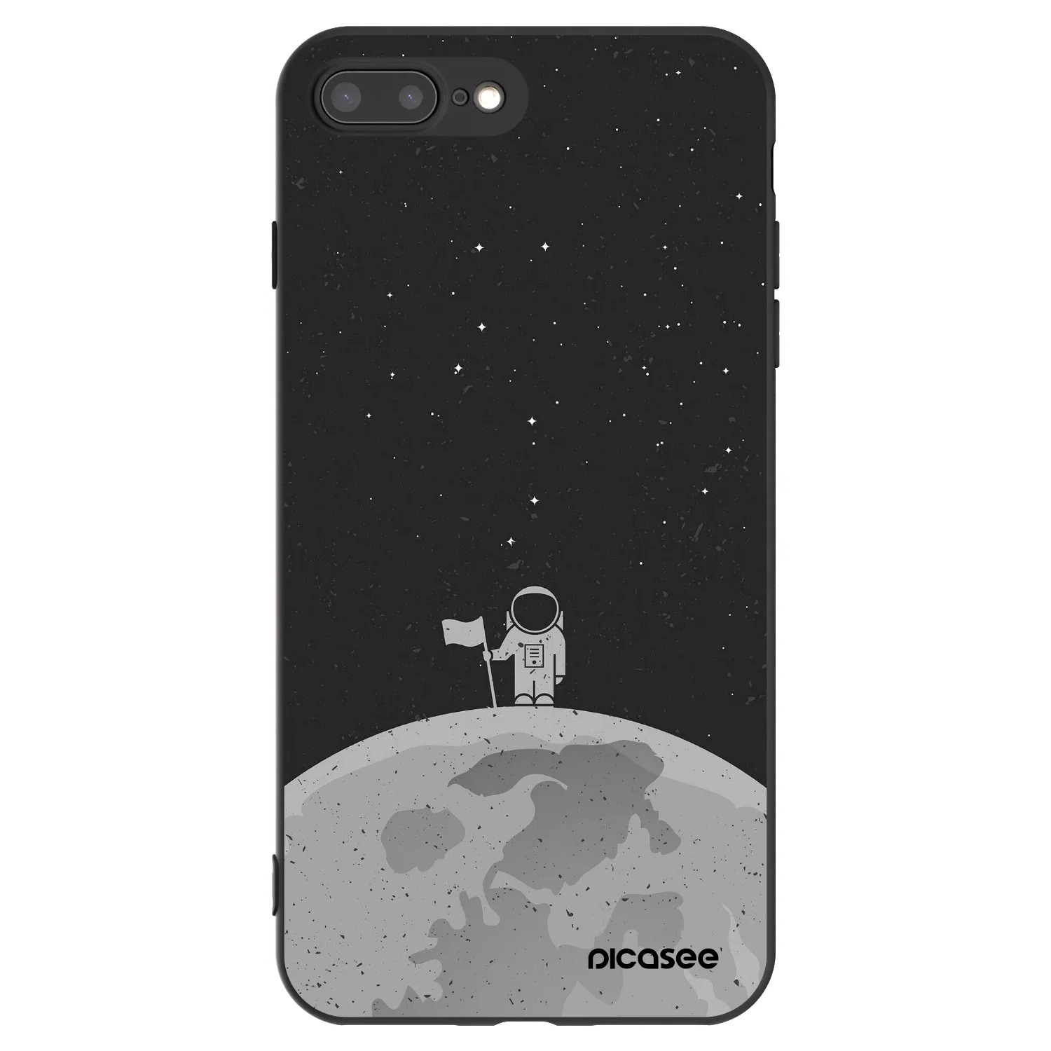 Picasee Apple iPhone 8 Plus Hülle - Schwarzes Silikon - Astronaut