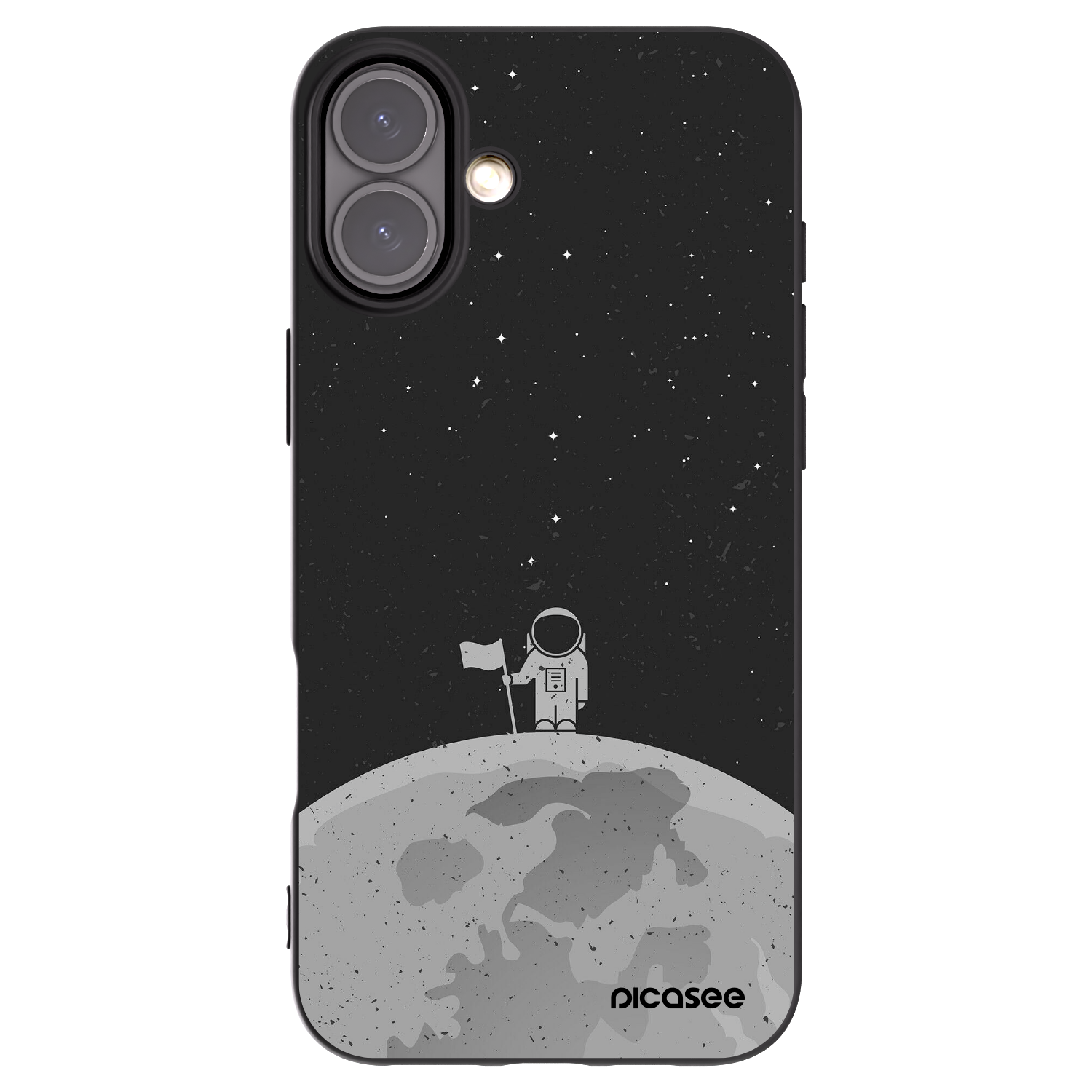 Picasee Apple iPhone 16 Plus Hülle - Schwarzes Silikon - Astronaut