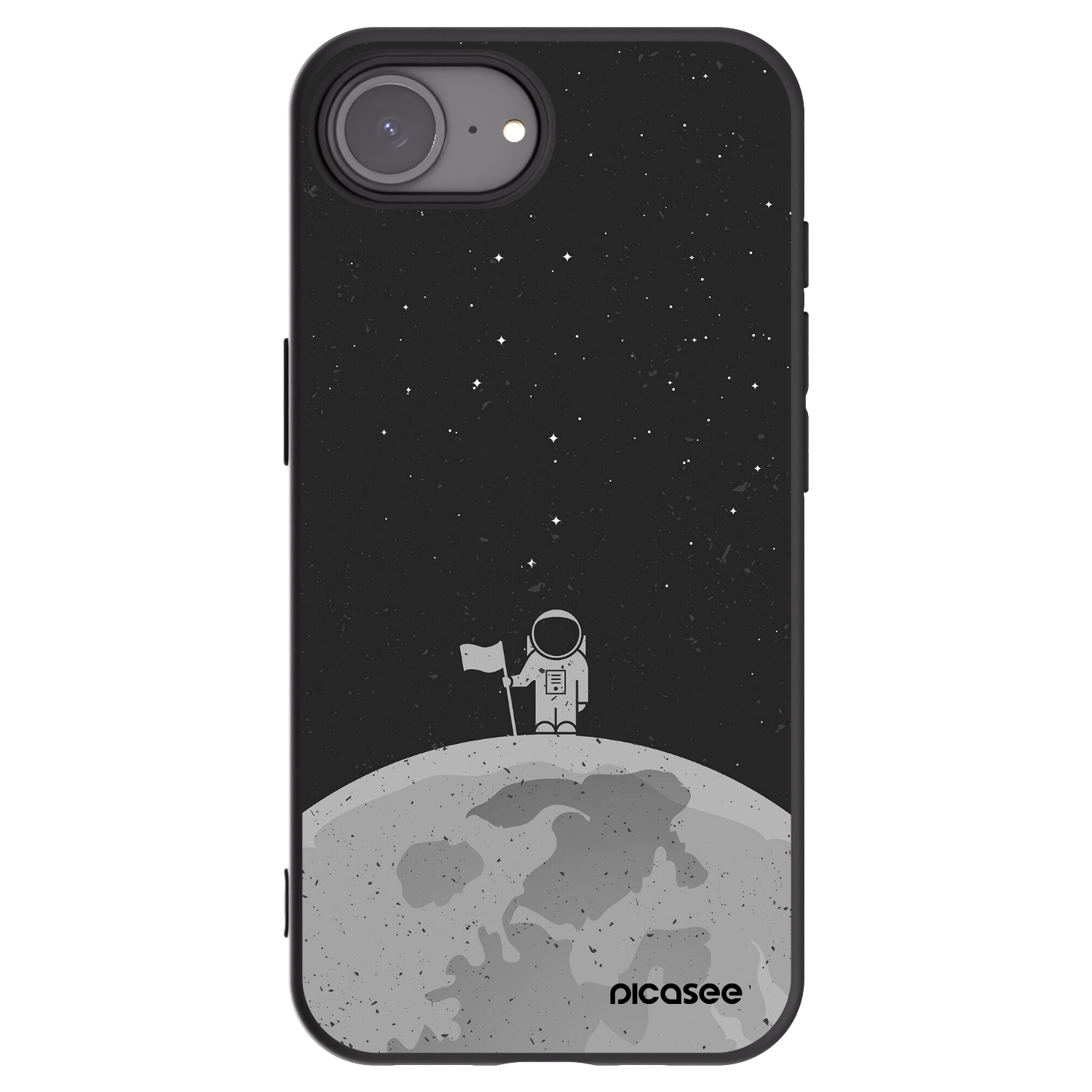 Picasee Apple iPhone 16e Hülle - Schwarzes Silikon - Astronaut