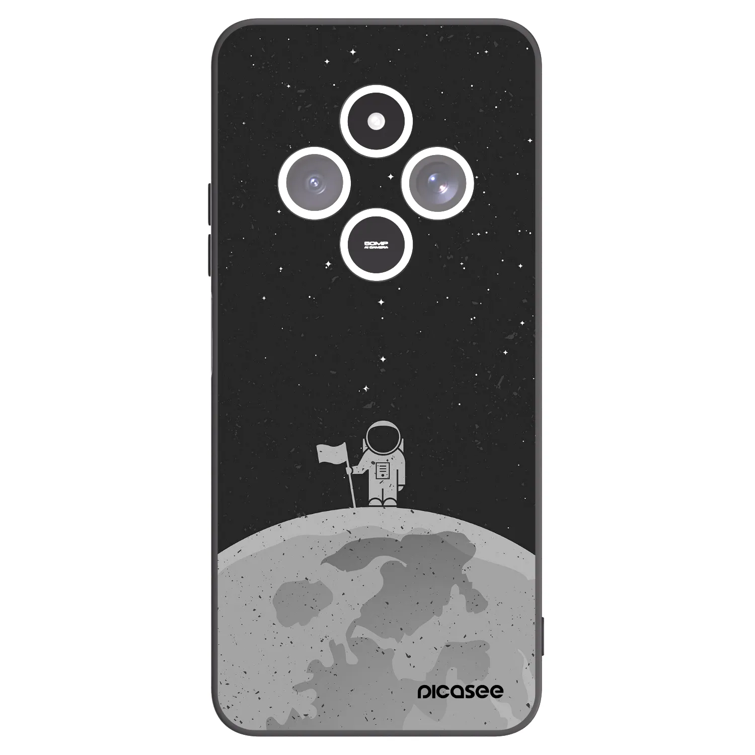Picasee Xiaomi Redmi 14C Hülle - Schwarzes Silikon - Astronaut