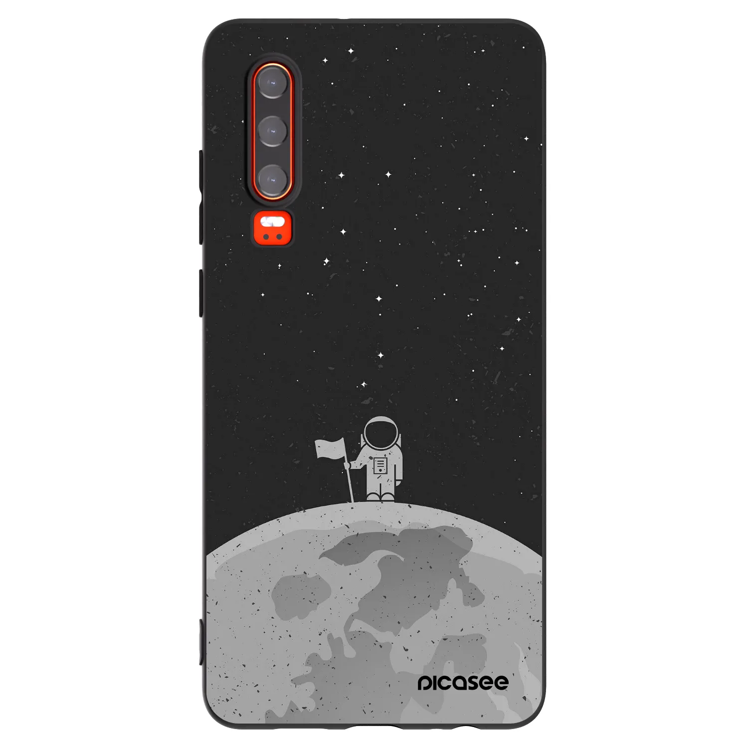 Picasee Huawei P30 Hülle - Schwarzes Silikon - Astronaut